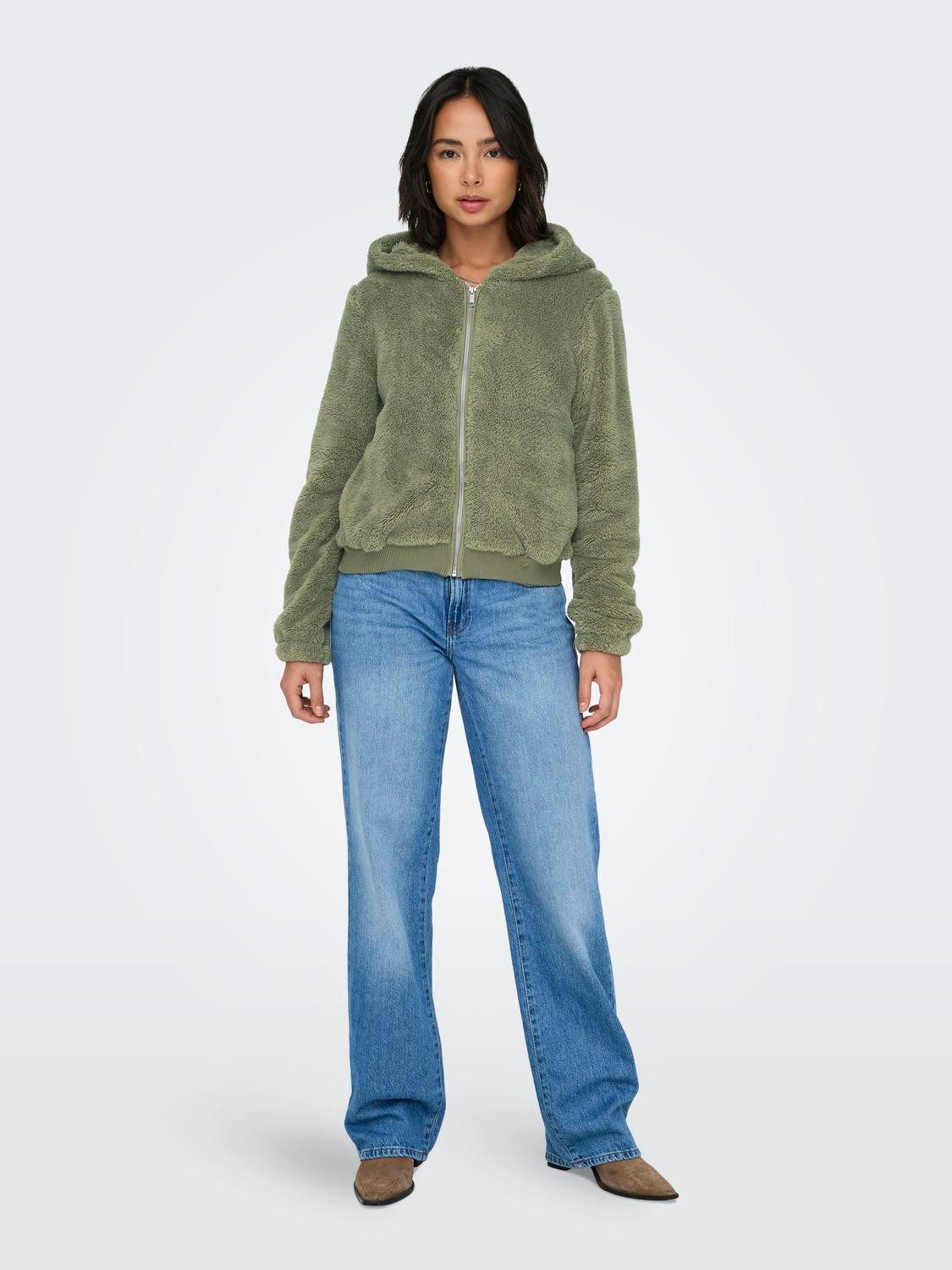Only Pluche jas met capuchon ONLNEWANNA CONTACT SHERPA JKT OTW NOOS