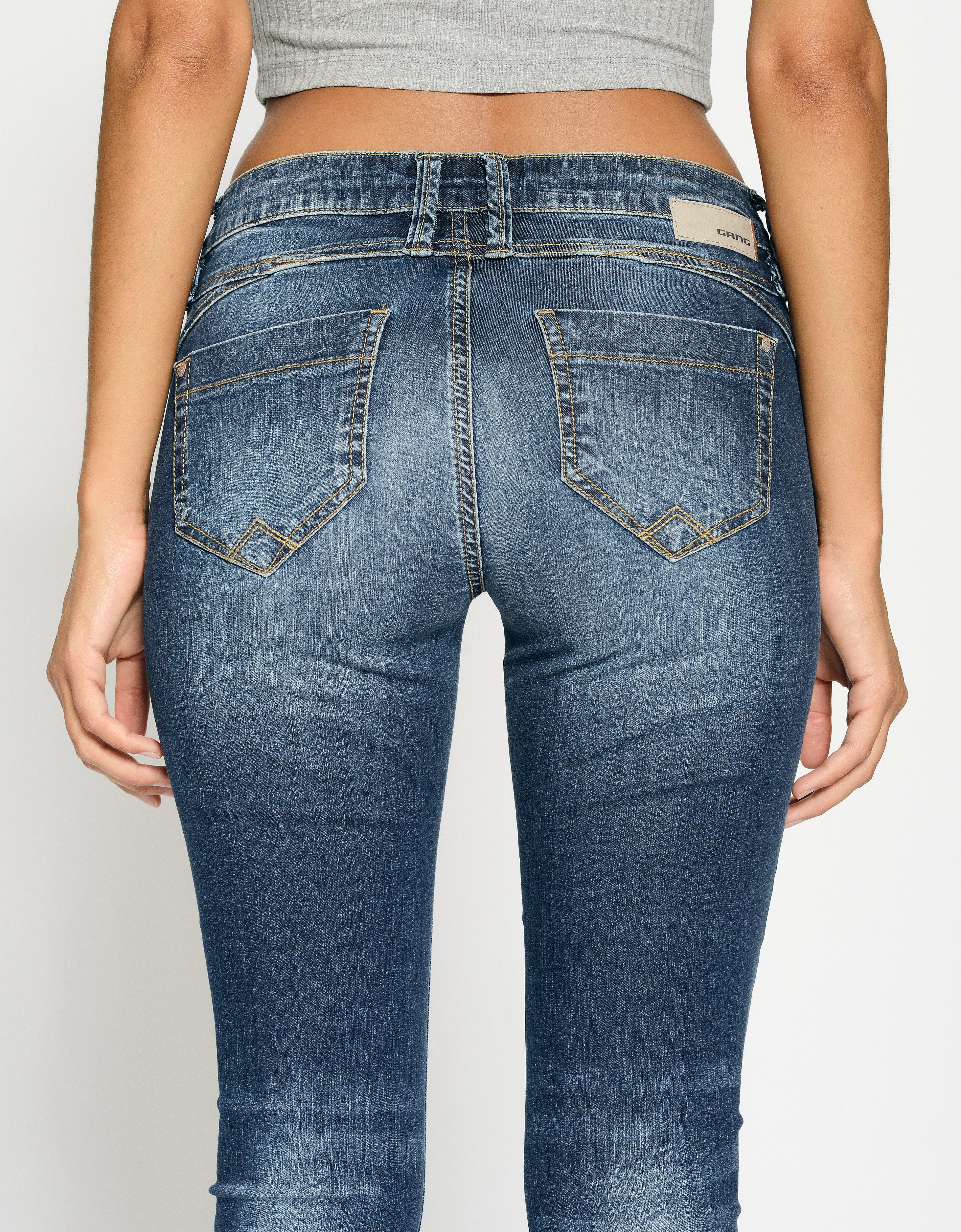 GANG Skinny fit jeans 94NIKITA met een rit-detail aan de kleingeldzakje