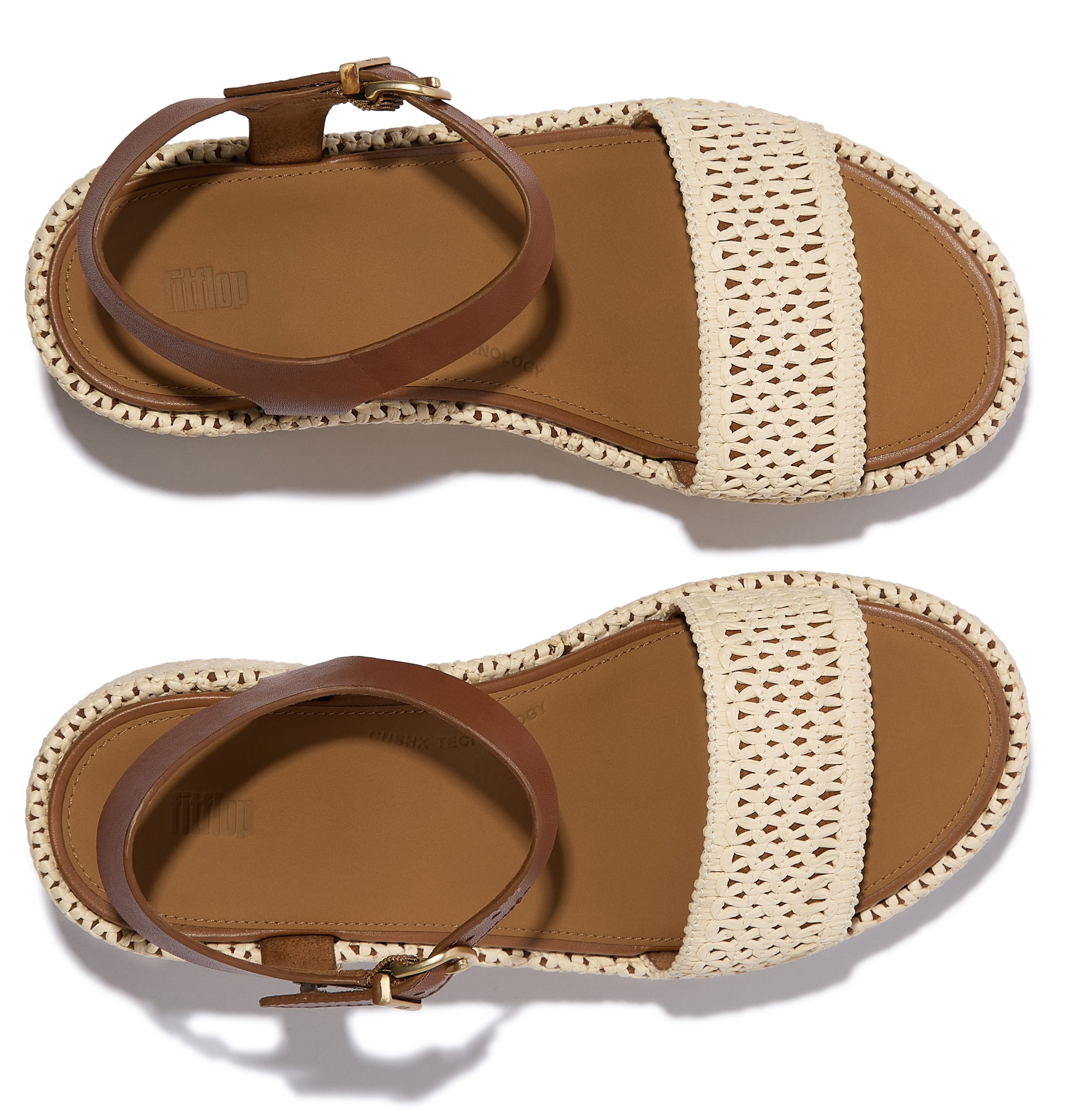 Fitflop Sleehaksandaaltjes PLATFFORMS WOVEN WEDGE , plateau sandaal, zomerschoen in verfijnde uitstraling