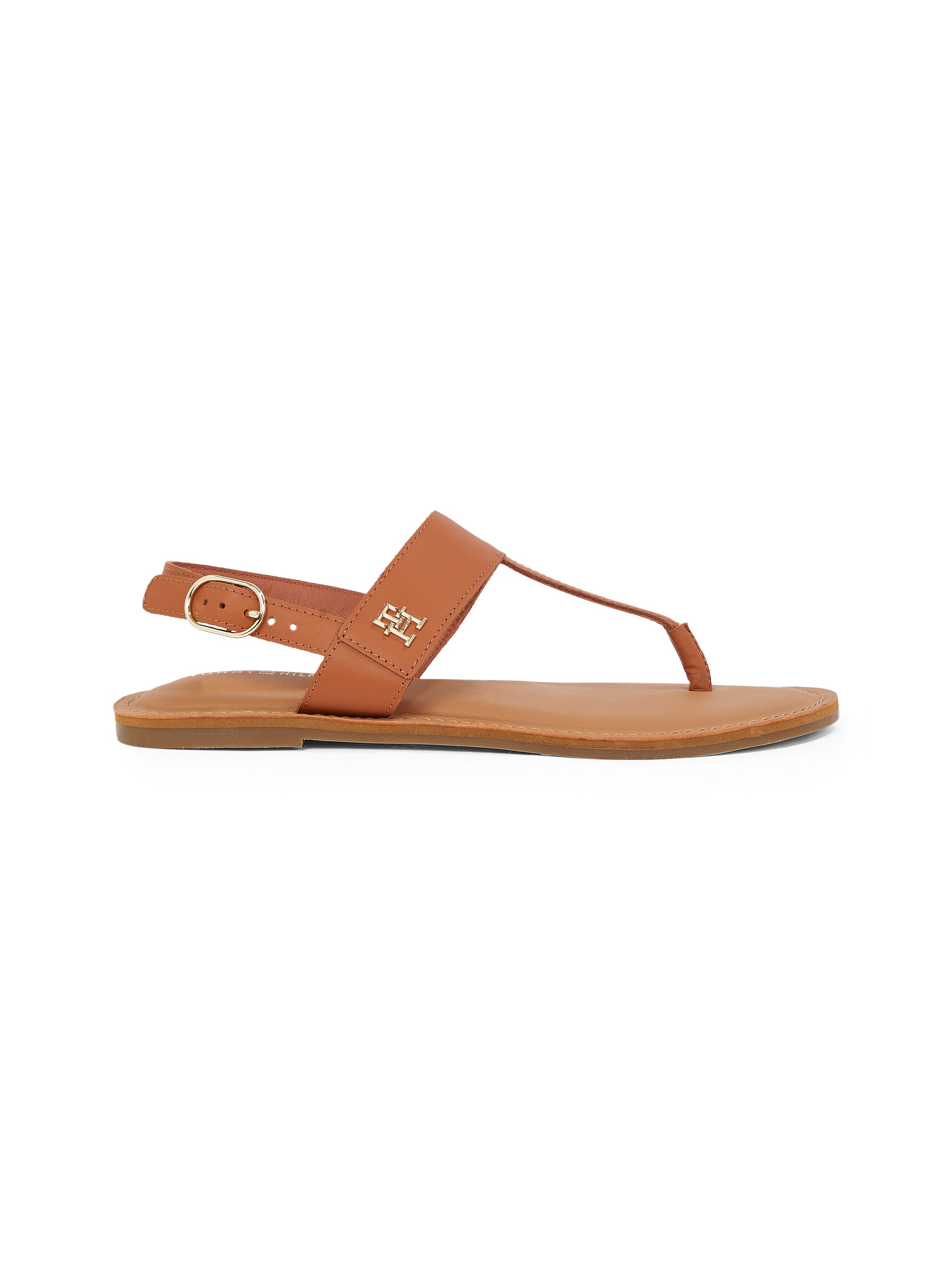 Tommy Hilfiger Sandalen LEATHER THONG SANDAL , sandaal, zomerschoen, flats met teenband