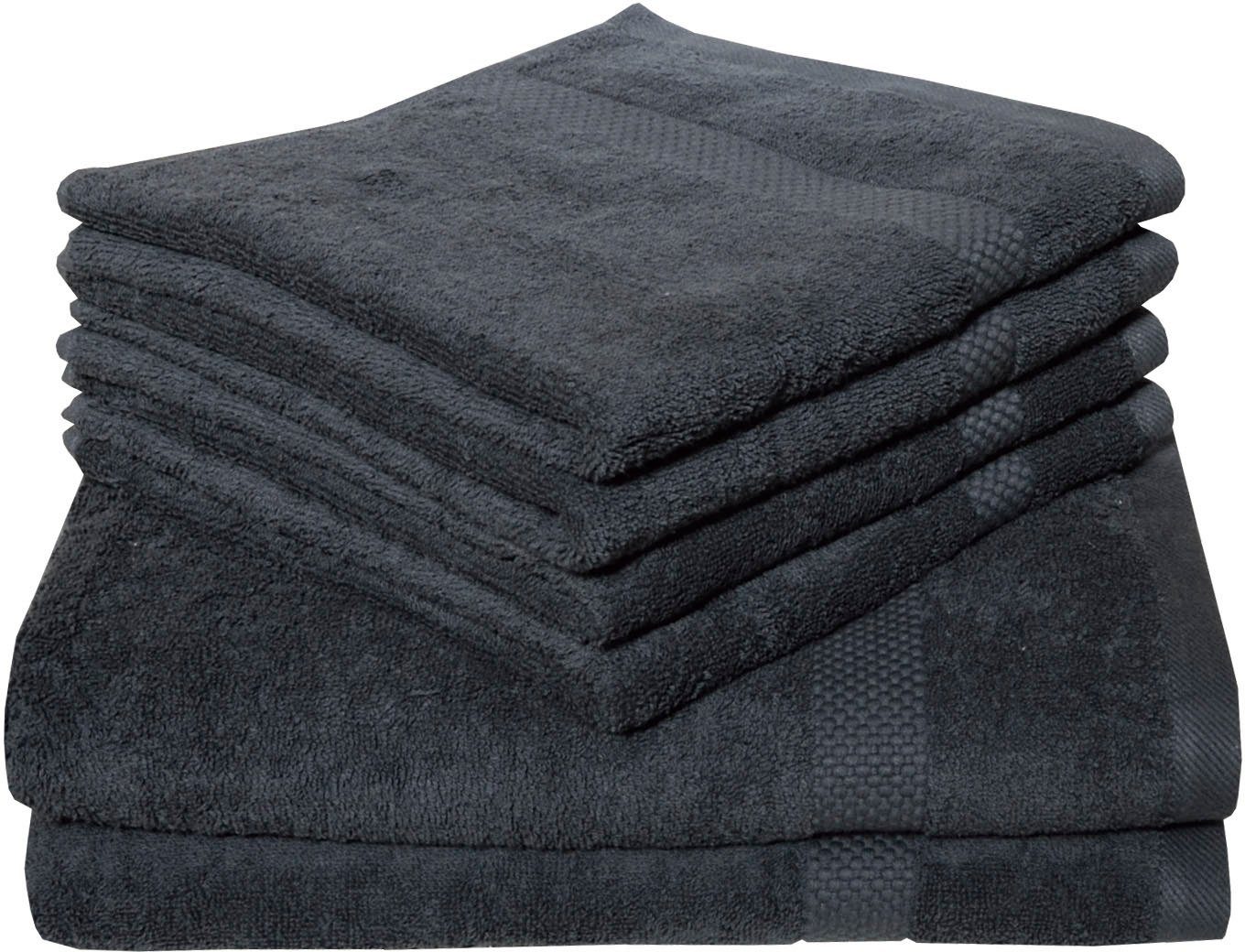 Dyckhoff Handdoekenset Planeet 4 handdoeken (50x100 cm), 2 douchehanddoeken (70x140 cm) (set, 6-delig) handdoeken grijs