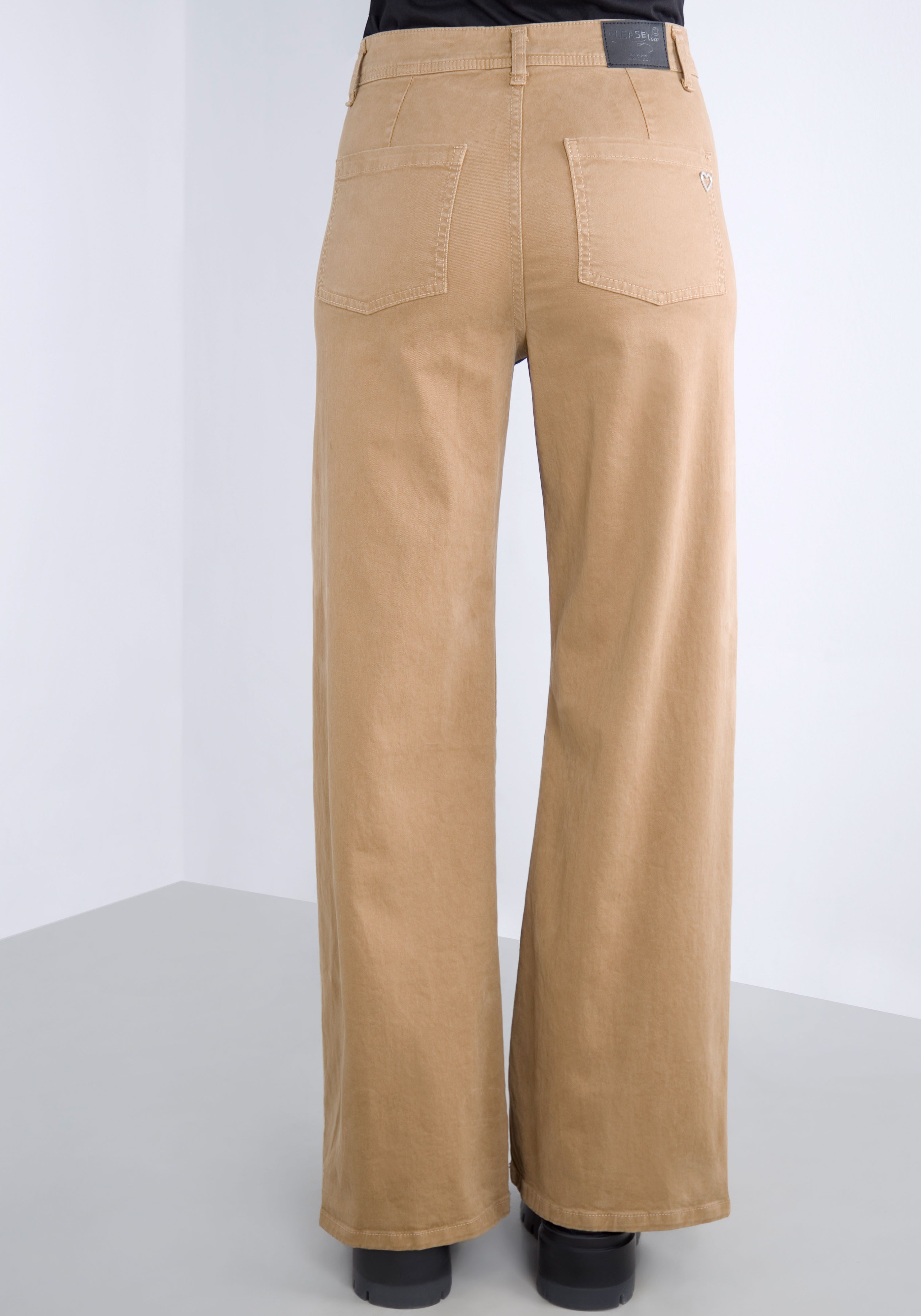Please Jeans Broek met wijde pijpen van hoogwaardige katoenmix met stretch