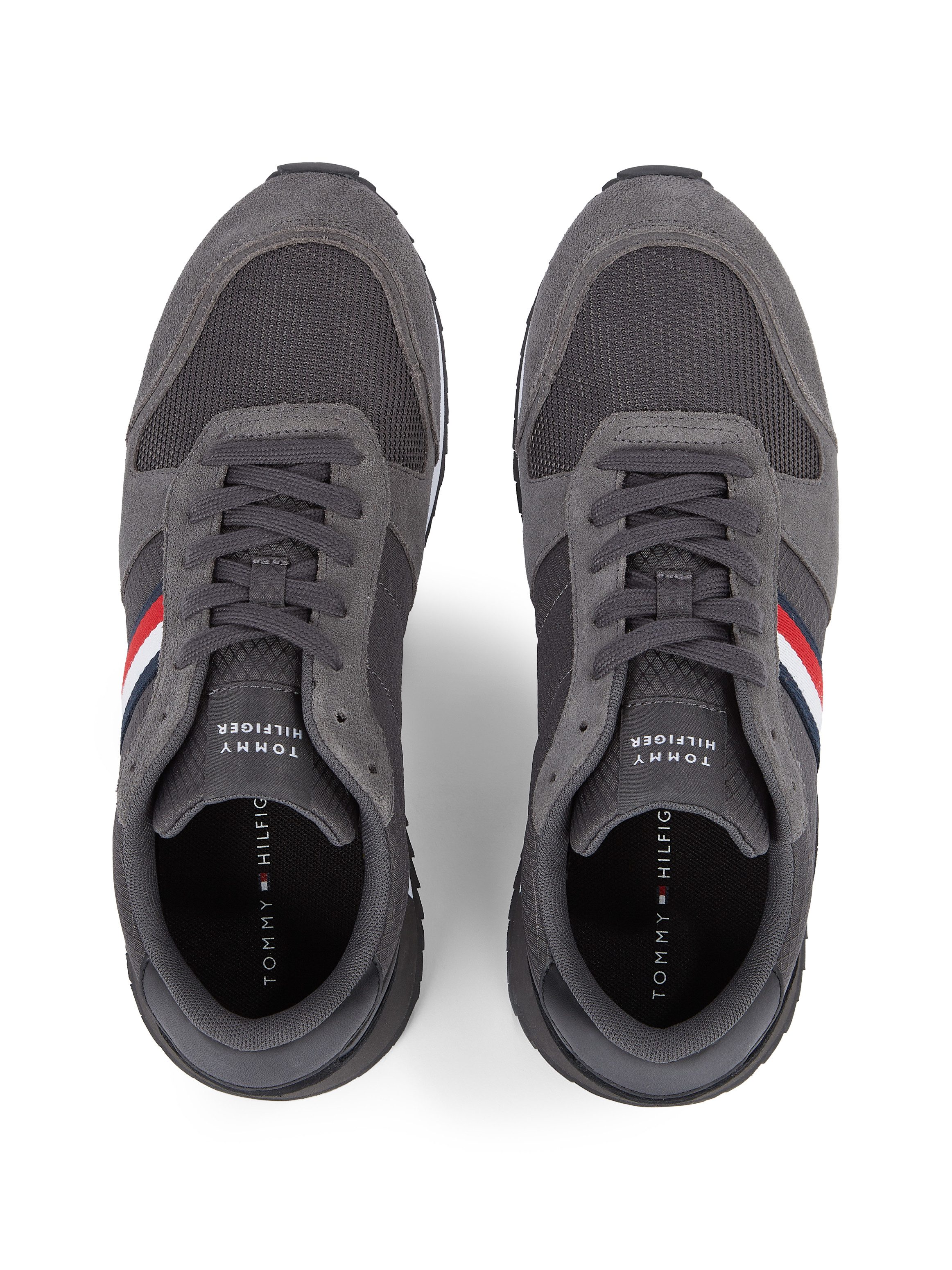 Tommy Hilfiger Sneakers RUNNER EVO MIX BLOCK , vrijetijdsschoen, lage schoen, veterschoen met strepen in tommy kleuren