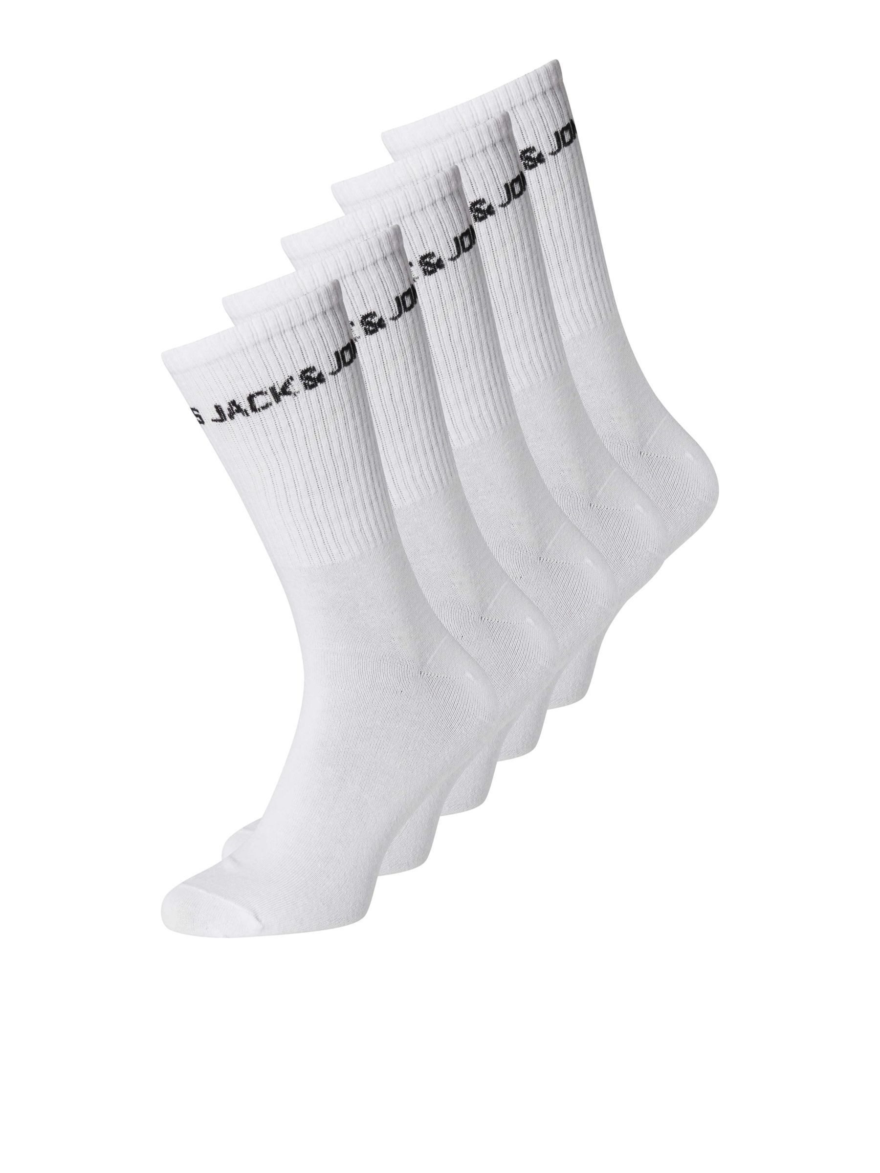 Jack & Jones Junior Tennissokken JACBASIC LOGO TENNISSOCK 5 PACK NOOS JNR (set, 5 paar) jongens sokken maat 38-43 wit