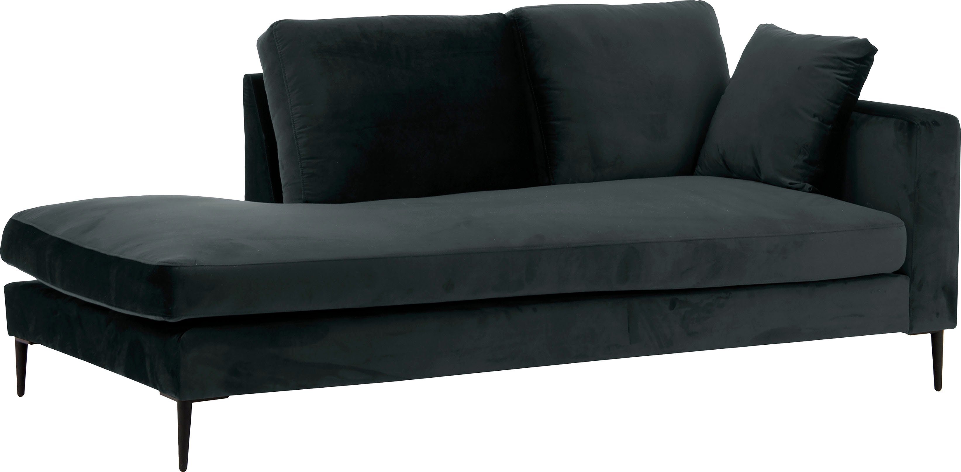 Leonique Récamier Cozy chaise longue, afmetingen B/D/H: 195/97/80 cm met los kussen en metalen poten, armleuning naar keuze links of rechts