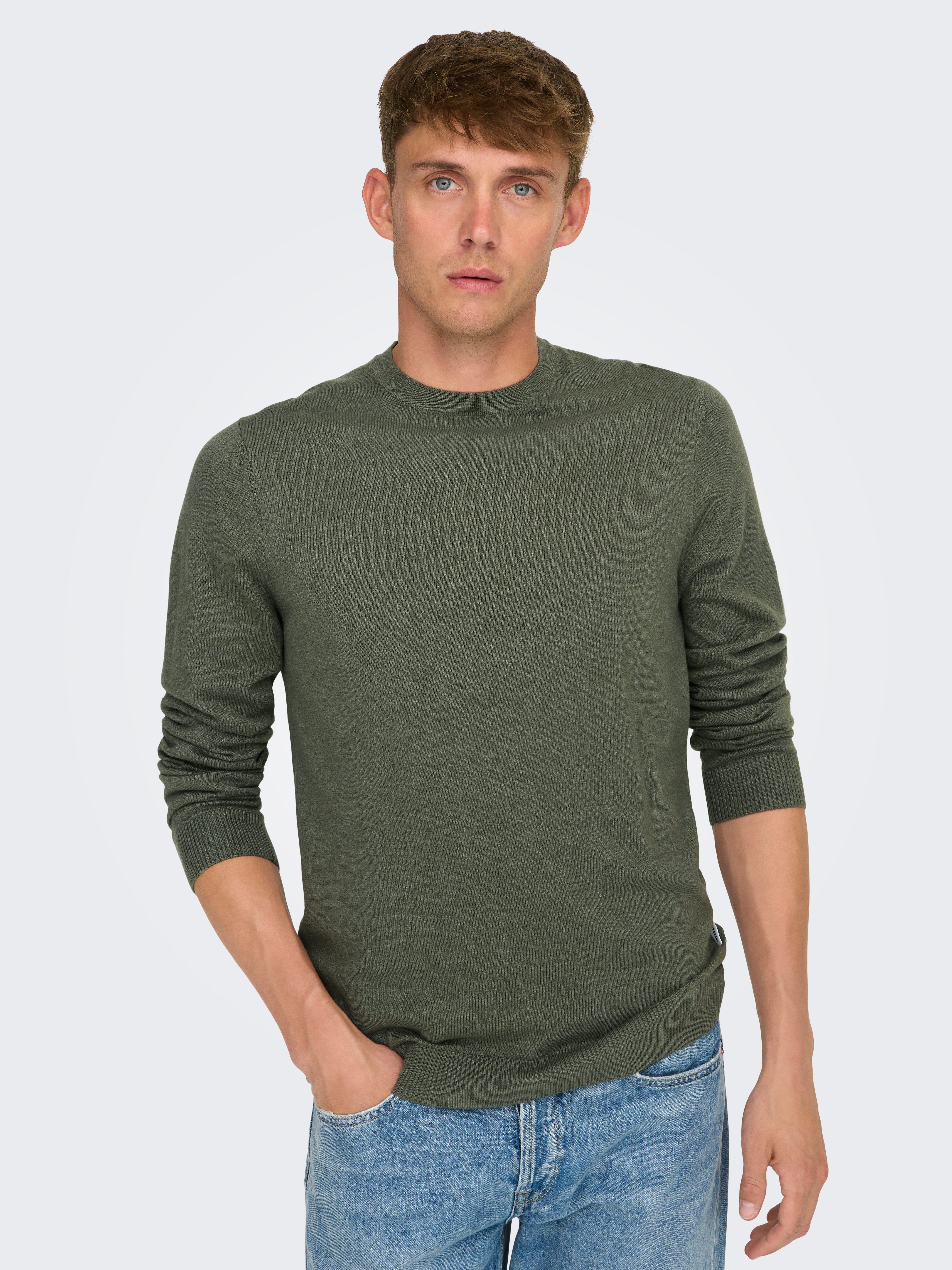 ONLY & SONS Gebreide trui ONSLOUI REG 12 MEL CREW KNIT NOOS