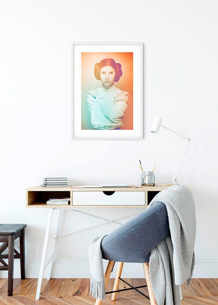 Komar Wanddecoratie Star Wars Classic iconen Color Leia Wanddecoratie voor de kinderkamer - zonder lijst (1 stuk)