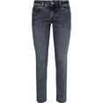 pepe jeans slim fit jeans new brooke met 1-knoopsband en ritszak grijs