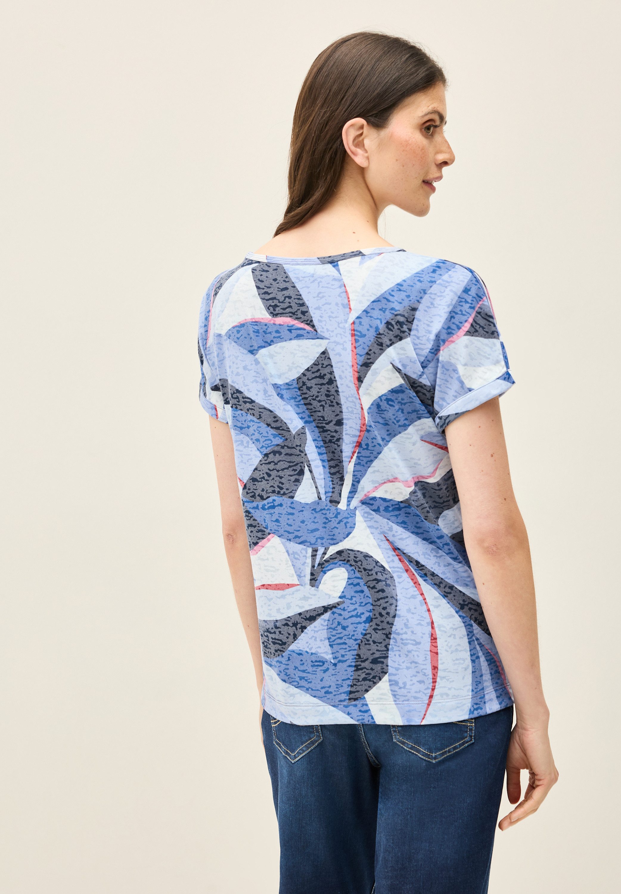 Cecil Shirt met print met etskant look