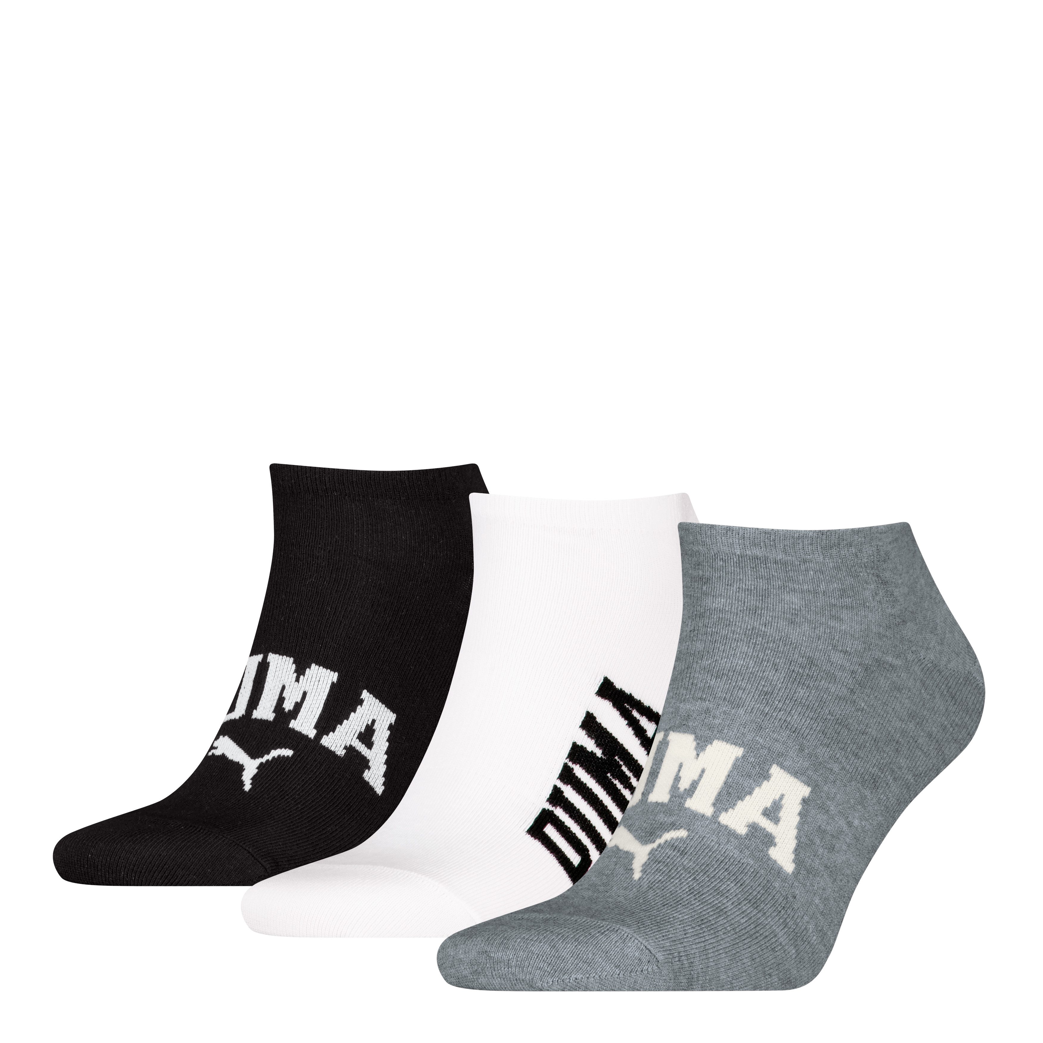 PUMA Sneakersokken met versterkte hiel en teengebied (3 paar, Set van 3) heren sokken maat 39-42 multicolor