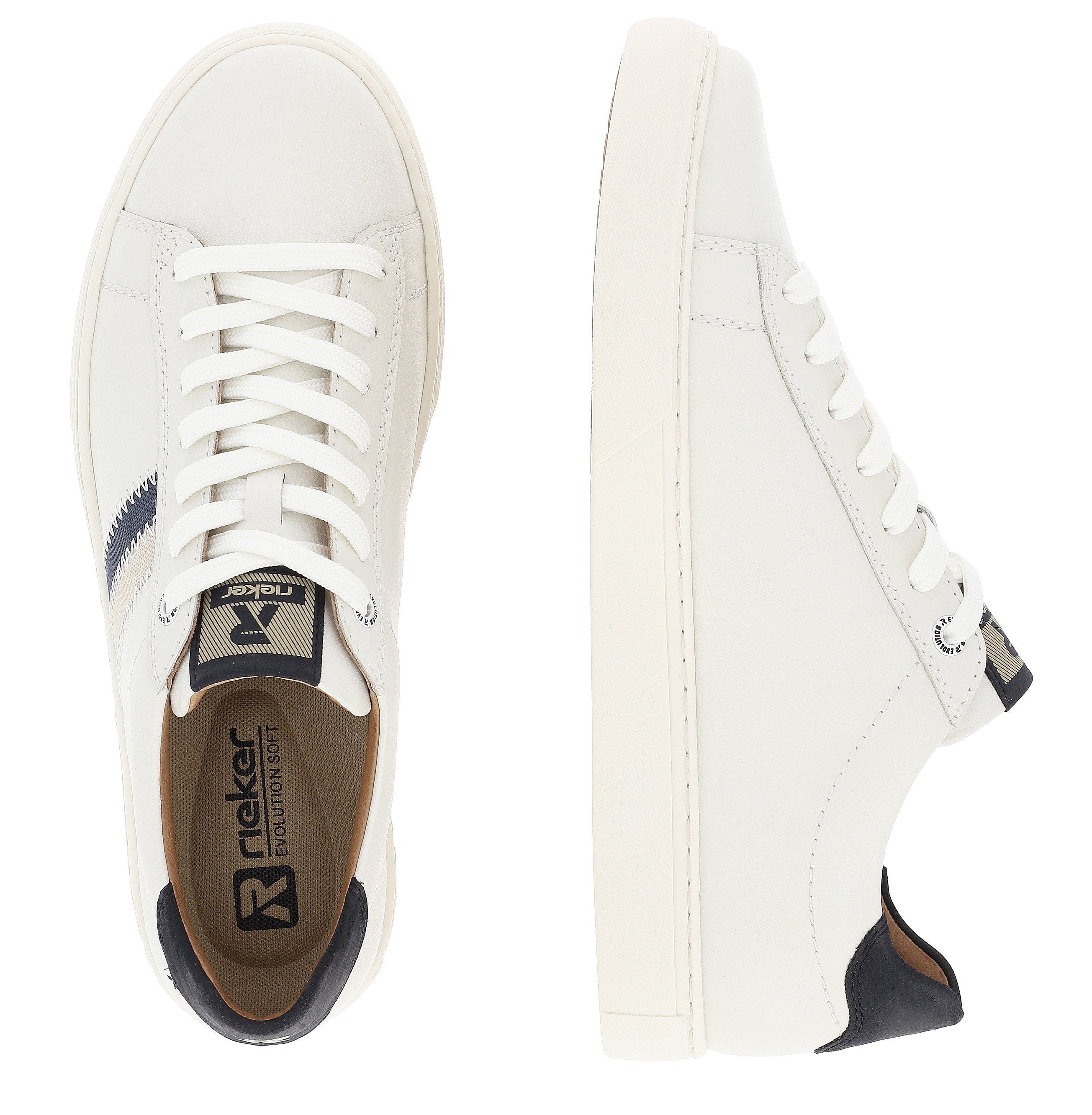RIEKER Sport Sneakers met leren binnenvoering, vrijetijdsschoen, lage schoen, veterschoen