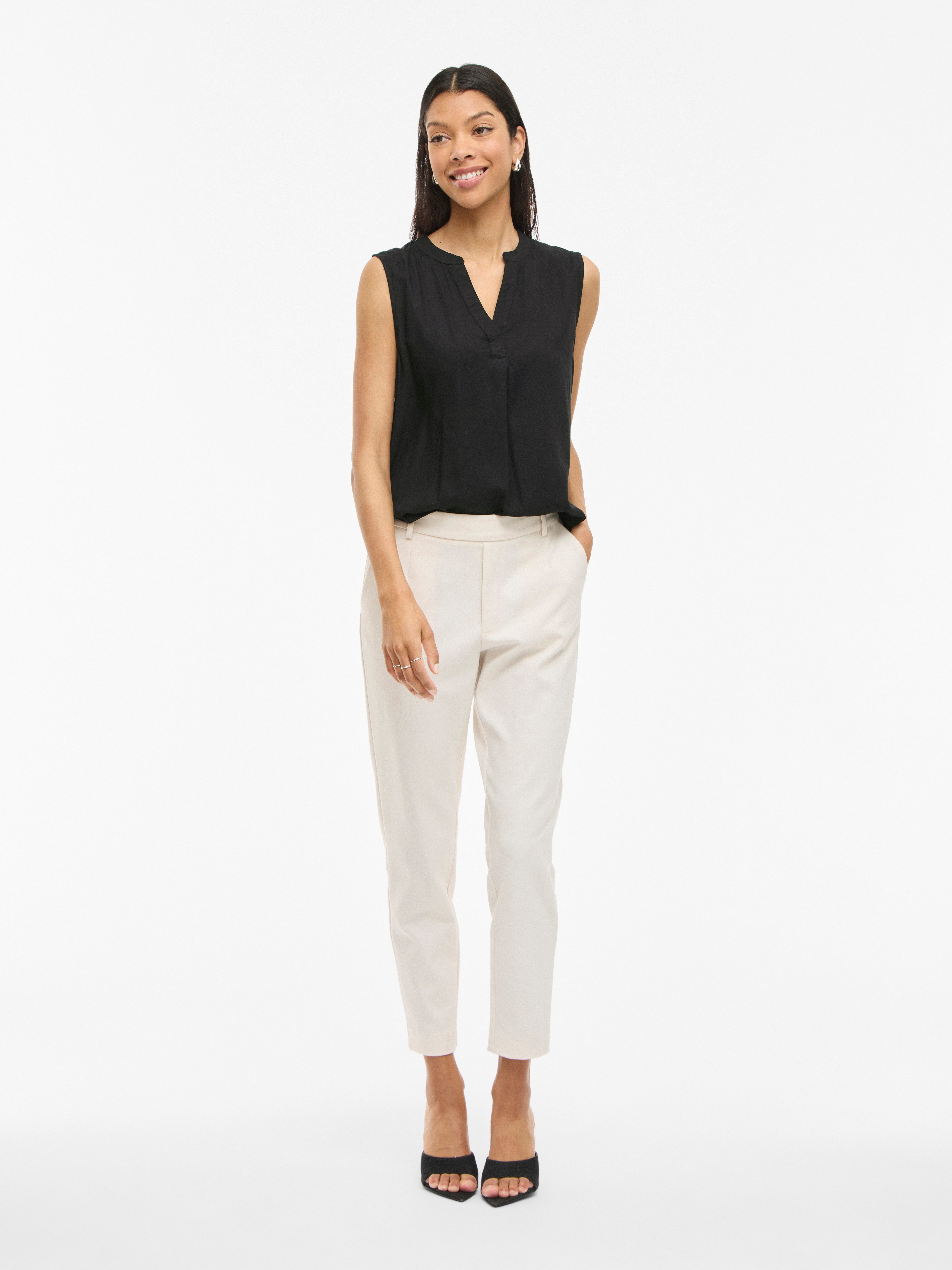 Vila Top VIROSA V-NECK S/L TOP - NOOS