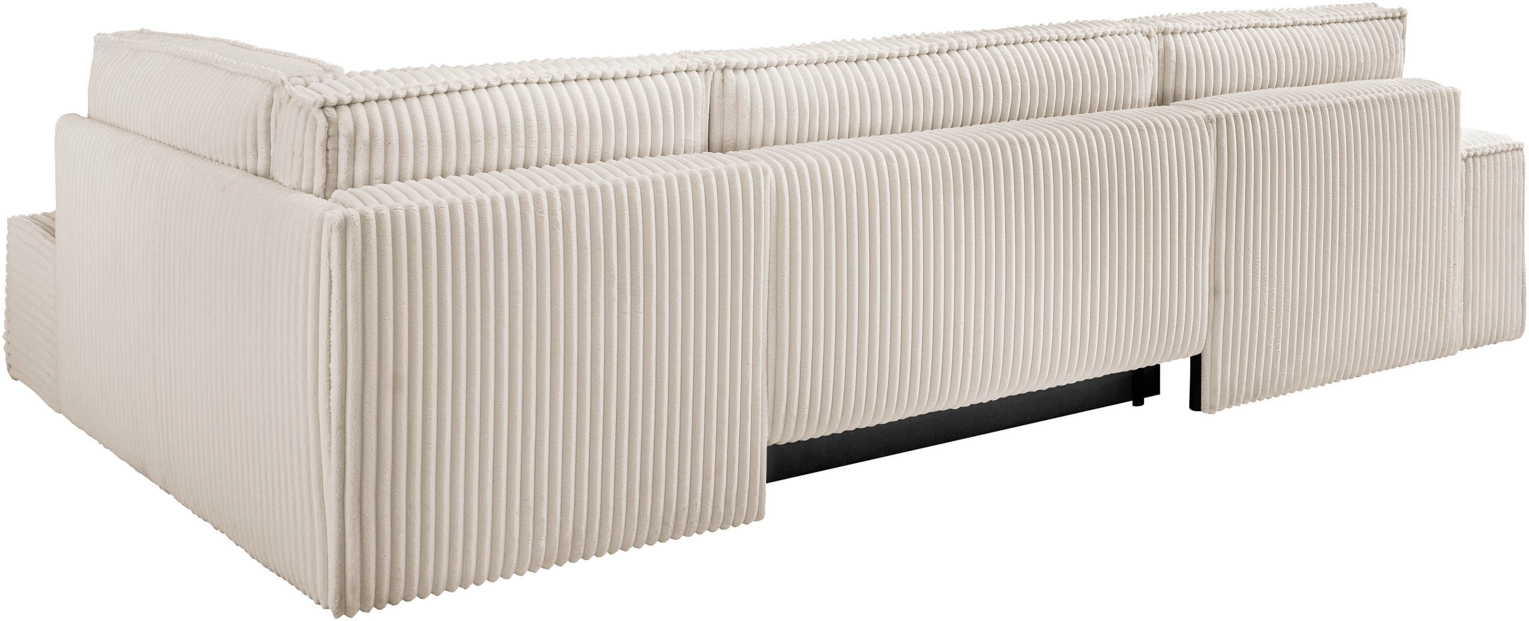 andas Zithoek FINNLEY U-model XXL 329 cm, bedbank, slaapfunctie m. bedkist