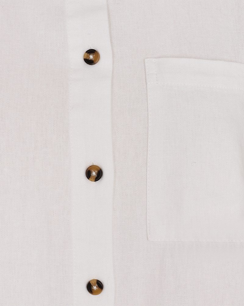 FREEQUENT Overhemdblouse FQLAVA-SH-SIMPLE van linnenmix, met borstzak