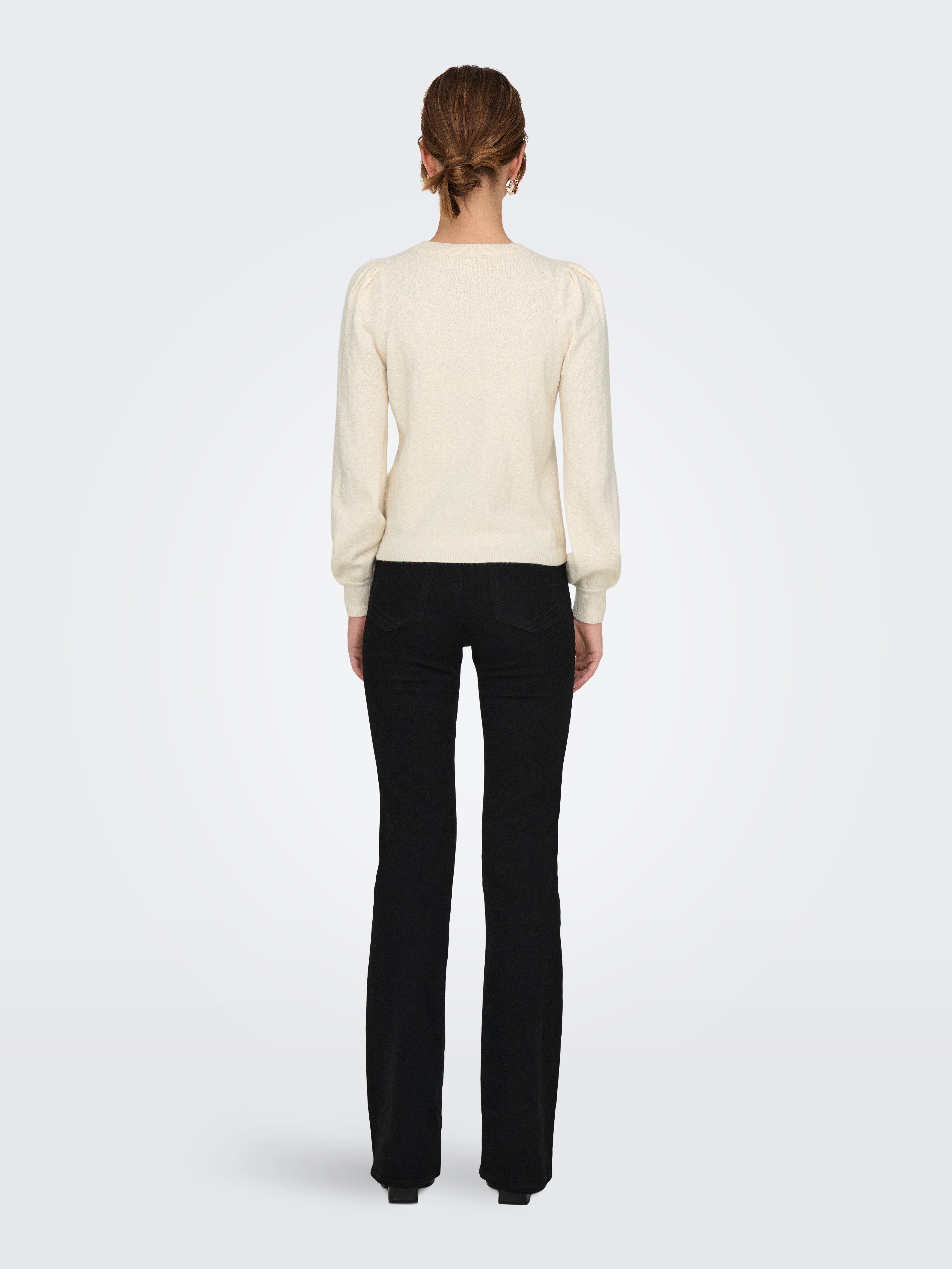 Only Trui met ronde hals ONLKATIA LS STRUCTURE PUFF O-NECK CC KNT