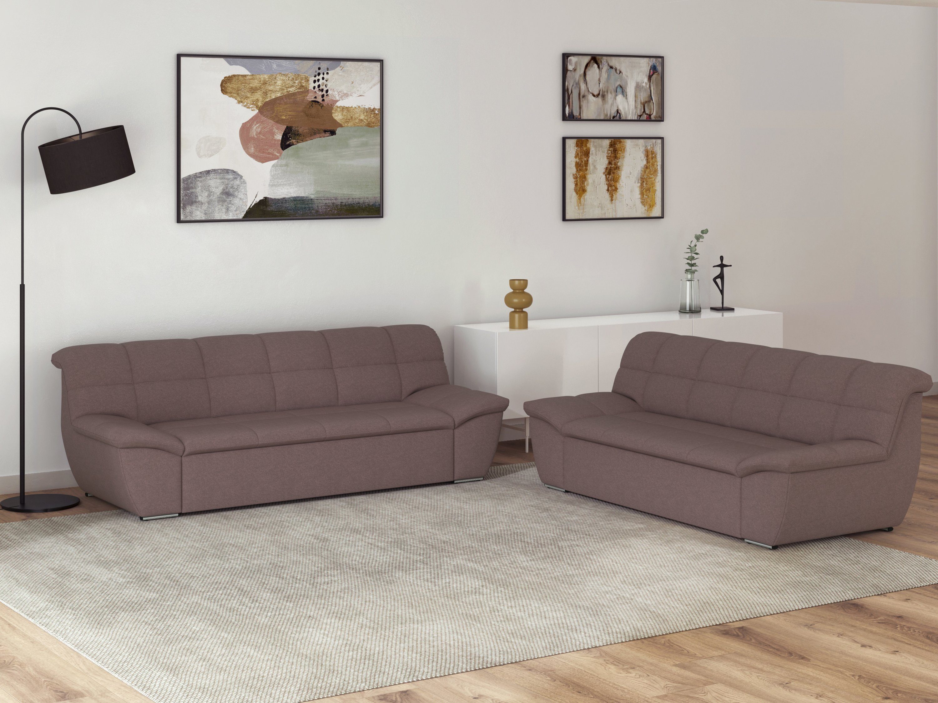 DOMO collection 2-zitsbank Splash, actuele zitting- en rugstiksels, comfortabel