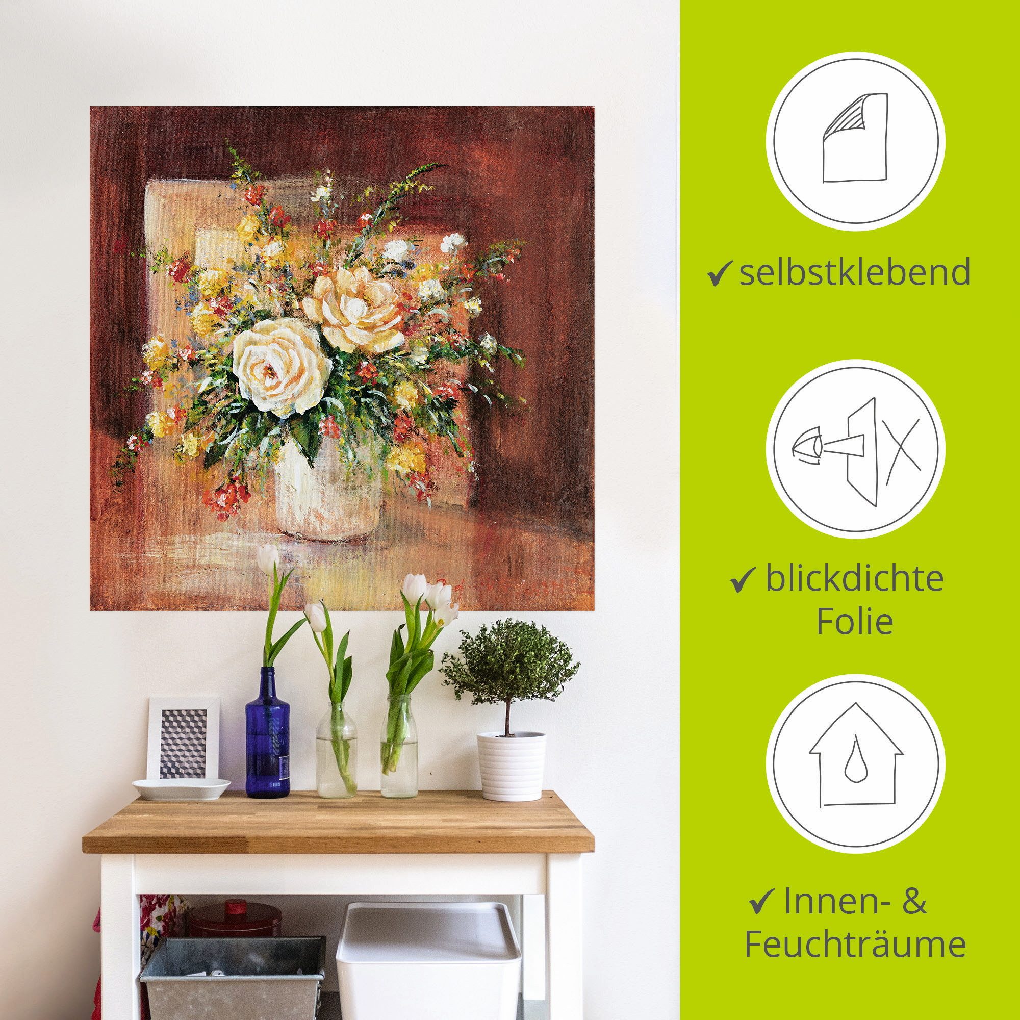 Artland Artprint Spaanse Bloemen II als artprint op linnen, muursticker in verschillende maten