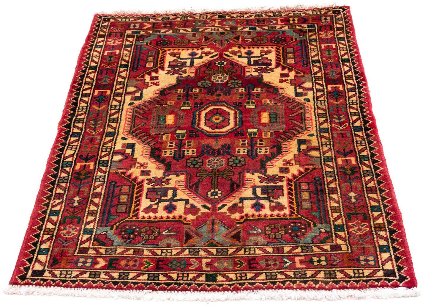 morgenland Wollen kleed Touiserkan medaillon rosso 121 x 85 cm Handgeknoopt