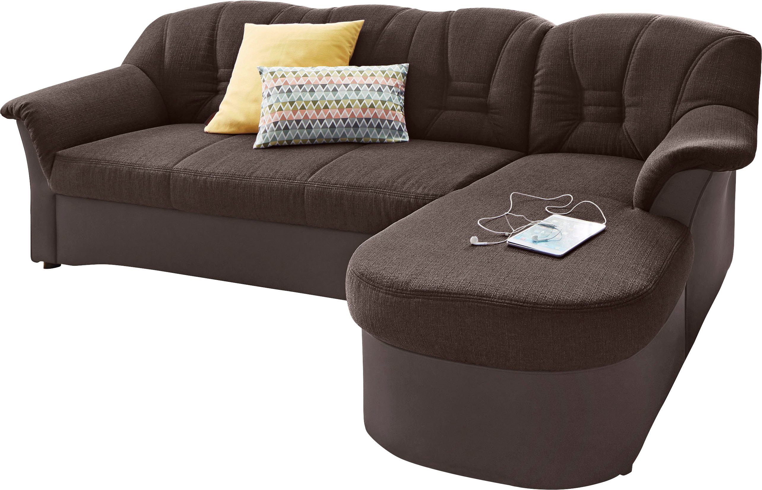 DOMO collection Hoekbank Elva, tijdloze vormtaal, elegante rugstiksels, L-vorm
