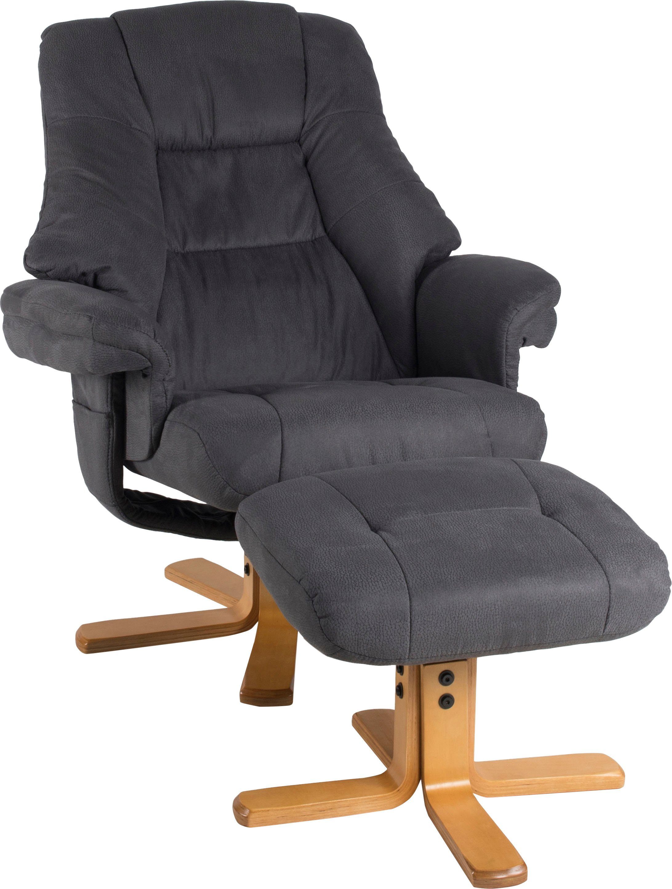 Duo Collection Relaxfauteuil Bordeaux met voetenbank en relaxfunctie, 360 graden draaibaar