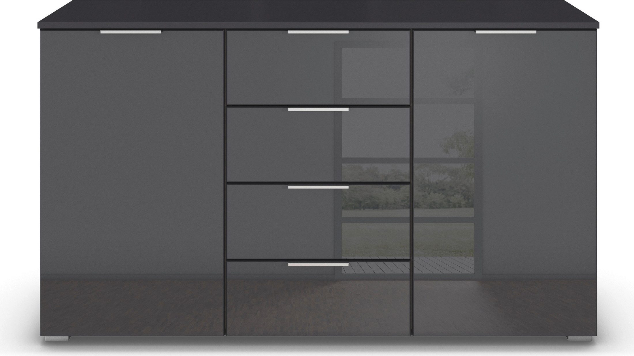 rauch Kast Sideboard Kombikommode Schubladenkommode AGORDO mit Glasfront