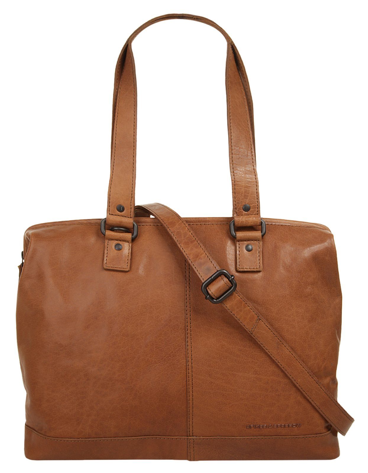 Spikes & Sparrow Shopper LAPTOP SHOULDERBAG dames shoppers maat Onesize bruin