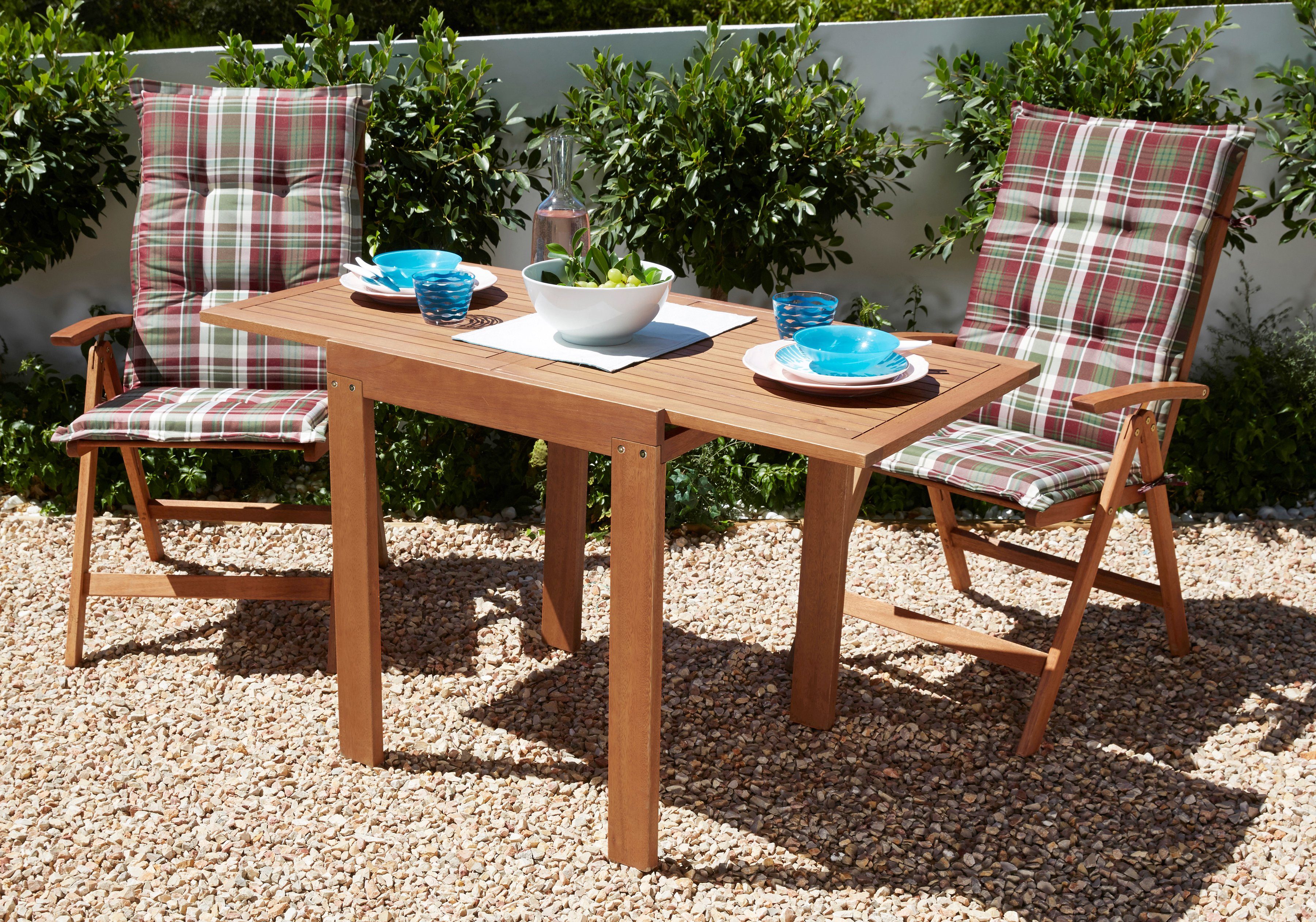 MERXX Balkonset Borkum Eucalyptushout, FSC mix, geschikt voor 2 personen (5-delig) tuinsets bruin