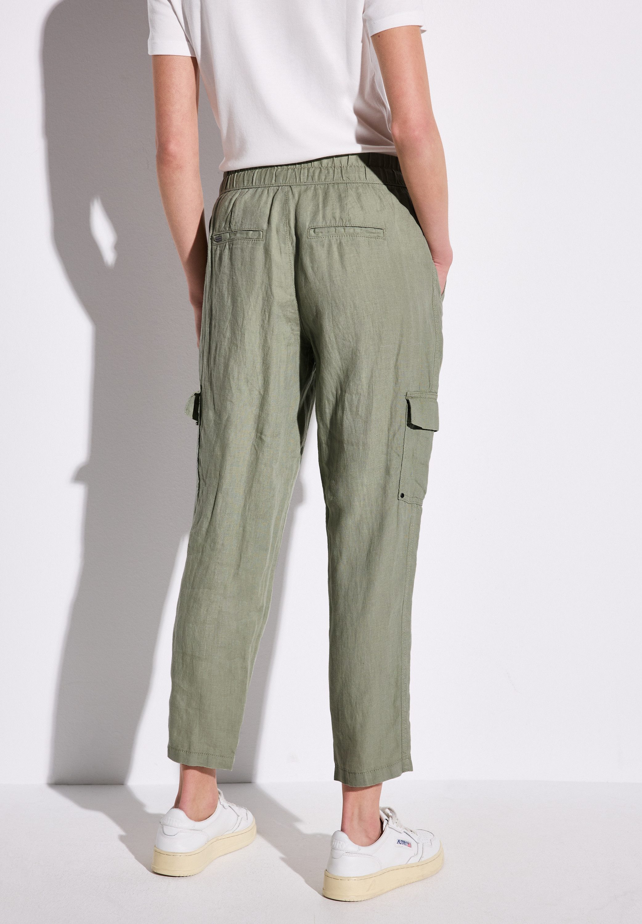 STREET ONE Linnen broek Style Bonny in cargo-look