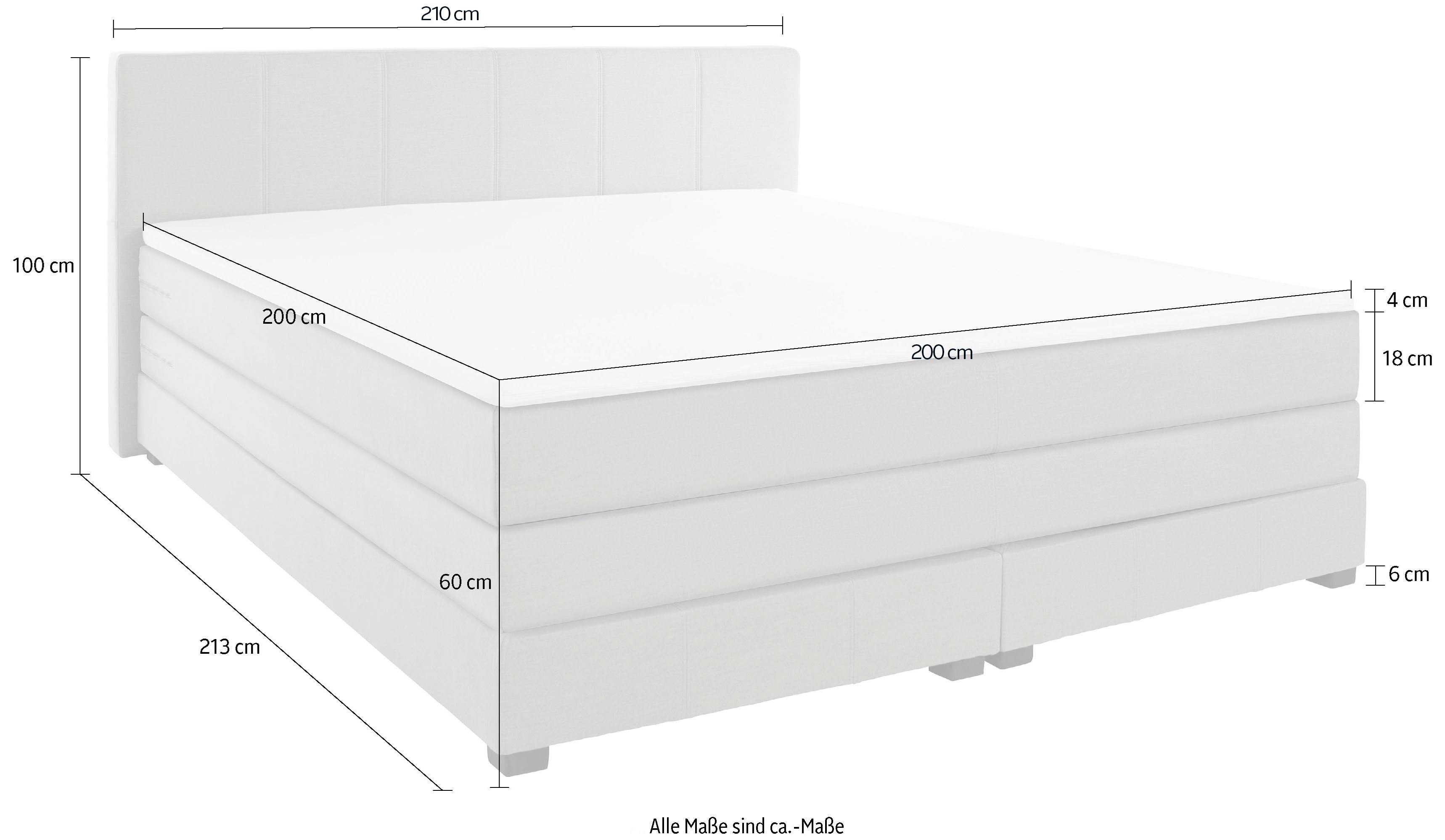 OTTO products Boxspring Peetu Pocketveringsmatras, in 4 breedten en 4 kleuren, incl. topmatras