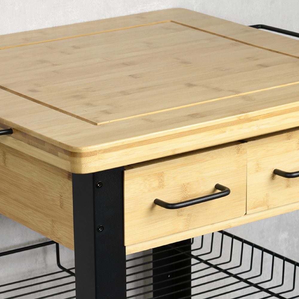 KESPER for kitchen & home Keukentrolley Rollwagen, FSC met ruime metalen mand