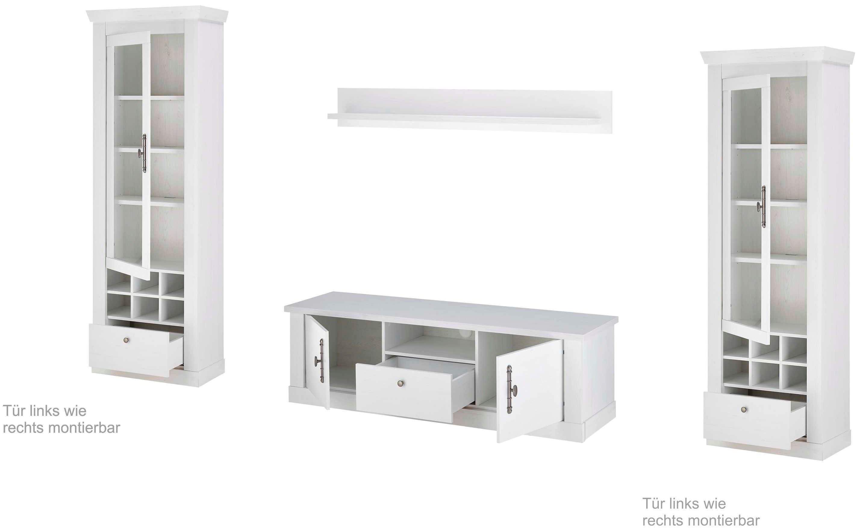 Home affaire Wandmeubel Ravenna in romantische landelijke stijl, grepen van metaal, soft-closefunctie (4-delig)
