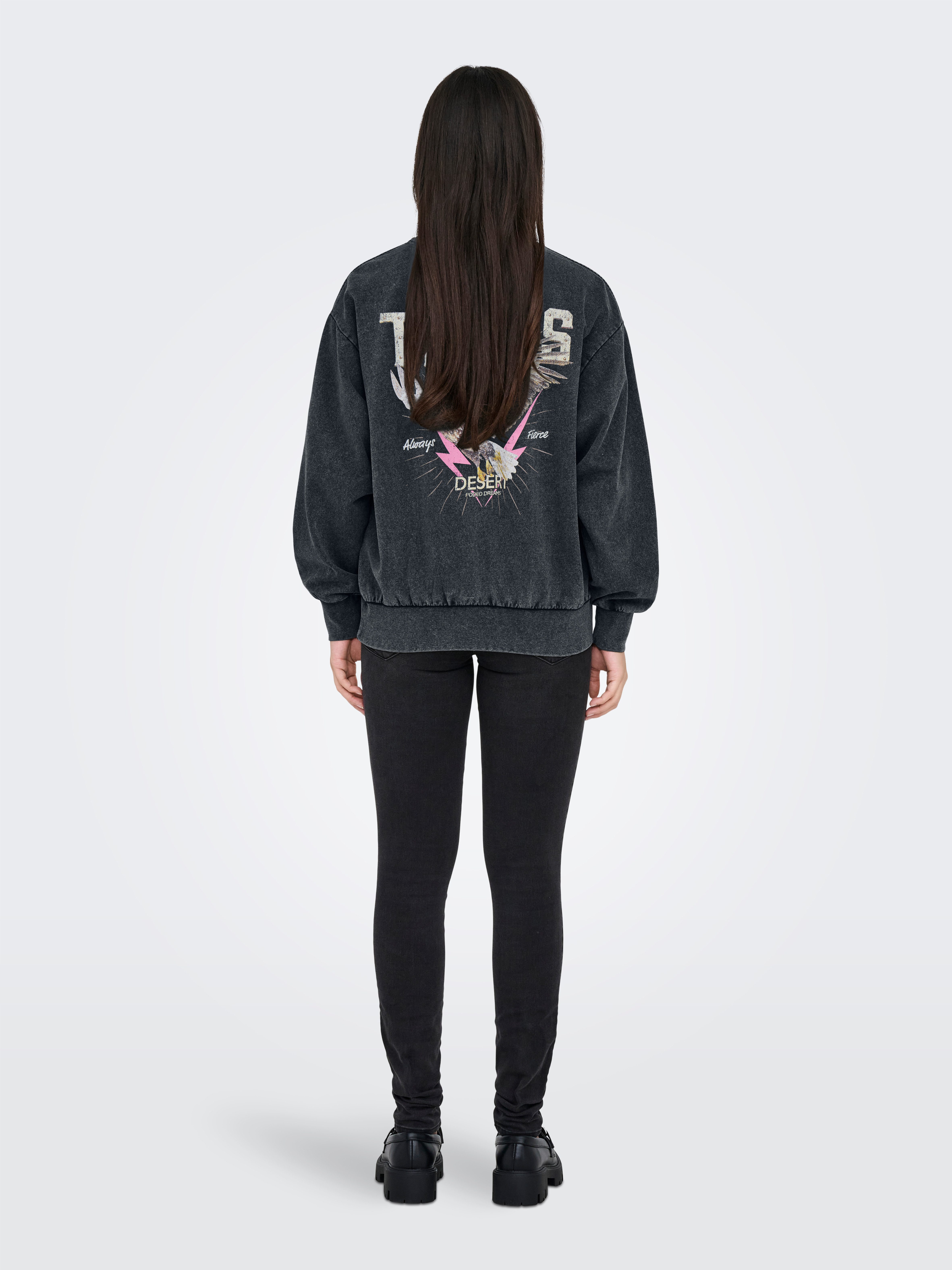 Only Sweatshirt ONLLUCINDA L/S WILD O-NECK BOX SWT