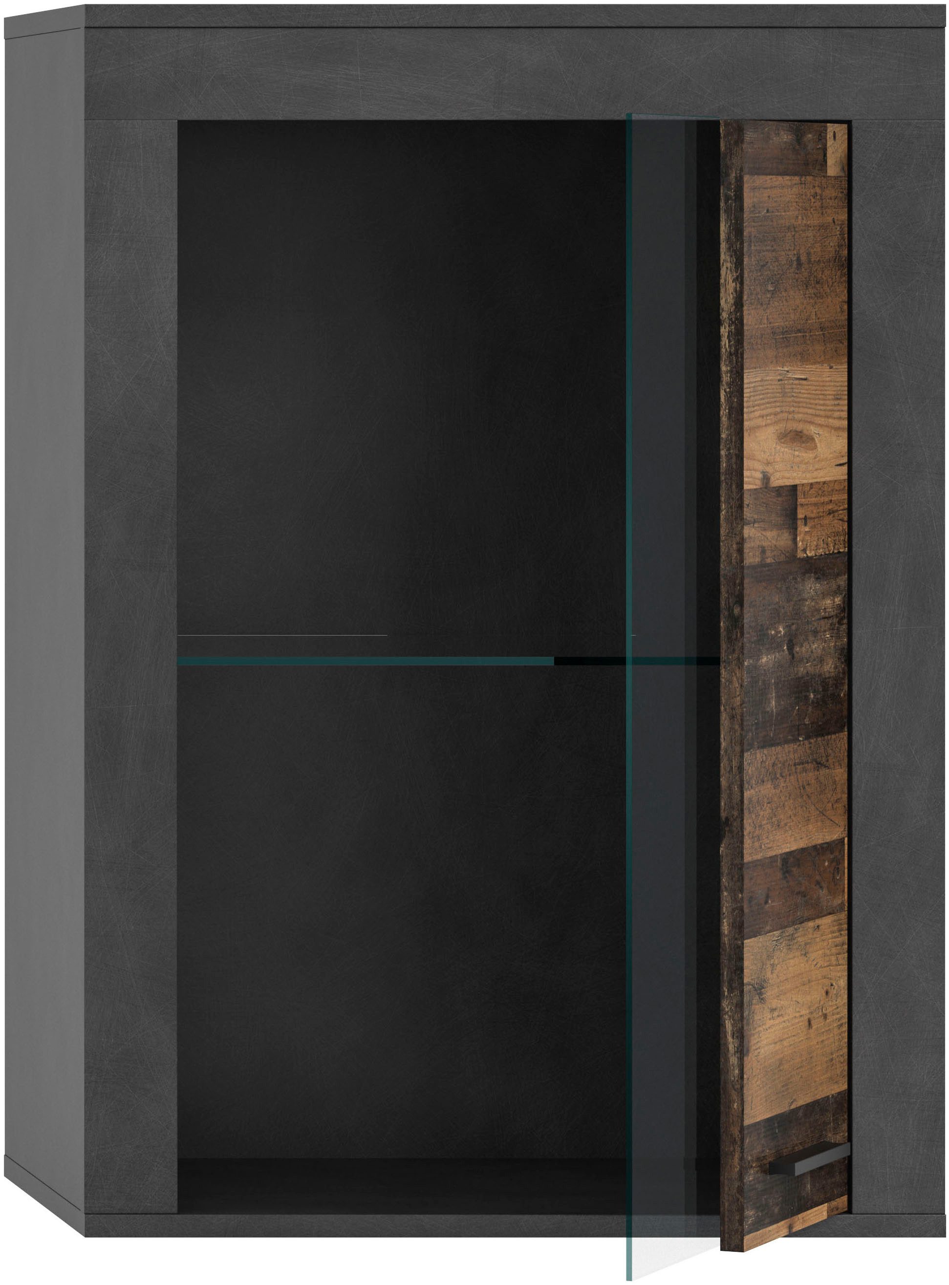 INOSIGN Vitrinekast Aosta, breedte 60 cm, staand of hangend, in verschillende kleuren Deurafdichting verwisselbaar, 1 glazen inlegvloer, hangvitrine, staande vitrine