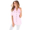 classic basics blouse met korte mouwen roze