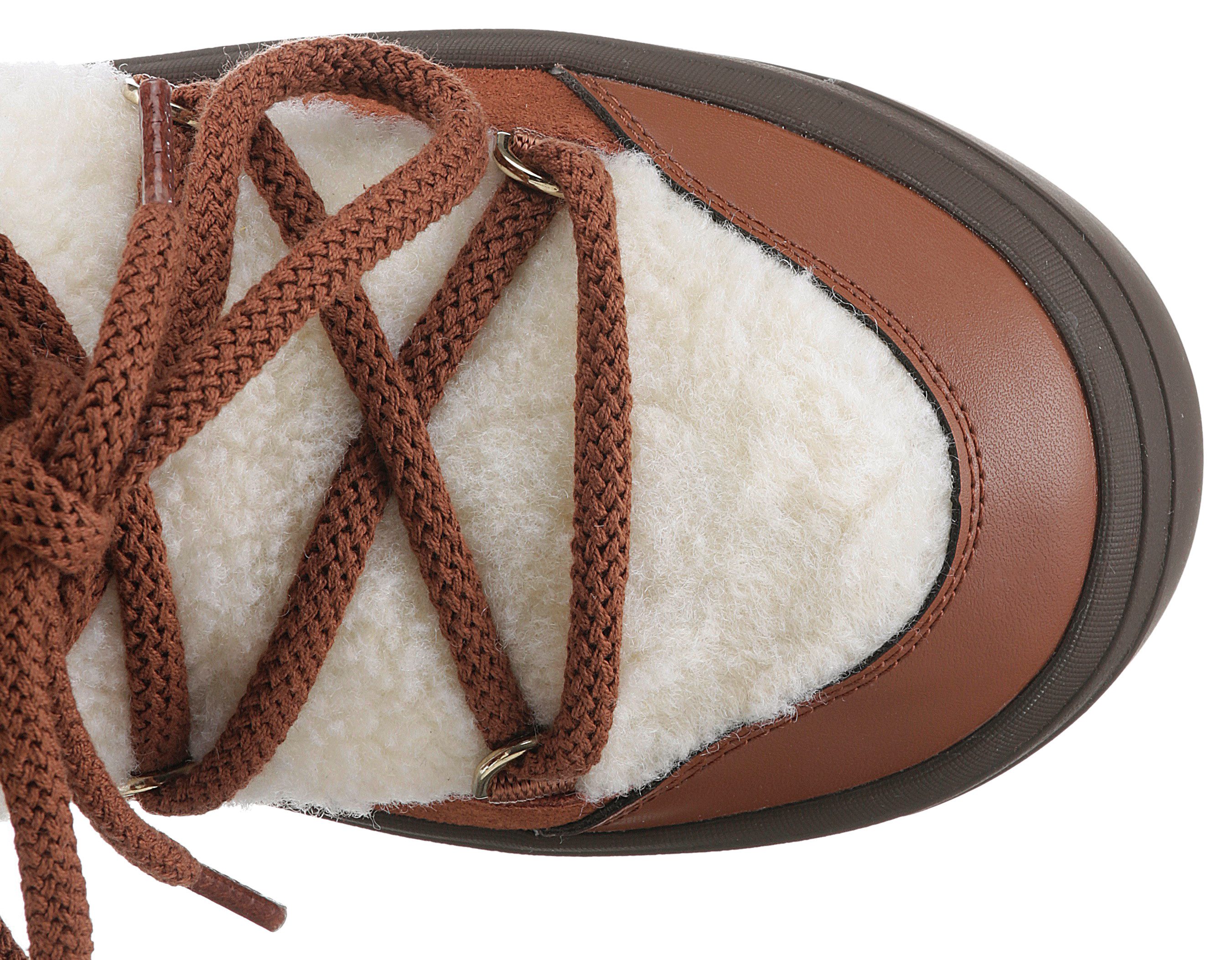 Tommy Hilfiger Snowboots LACE-UP FAUX SHEARLING SNOWBOOT , plateau, winterlaarzen, sneeuwlaarzen met opgezette veters