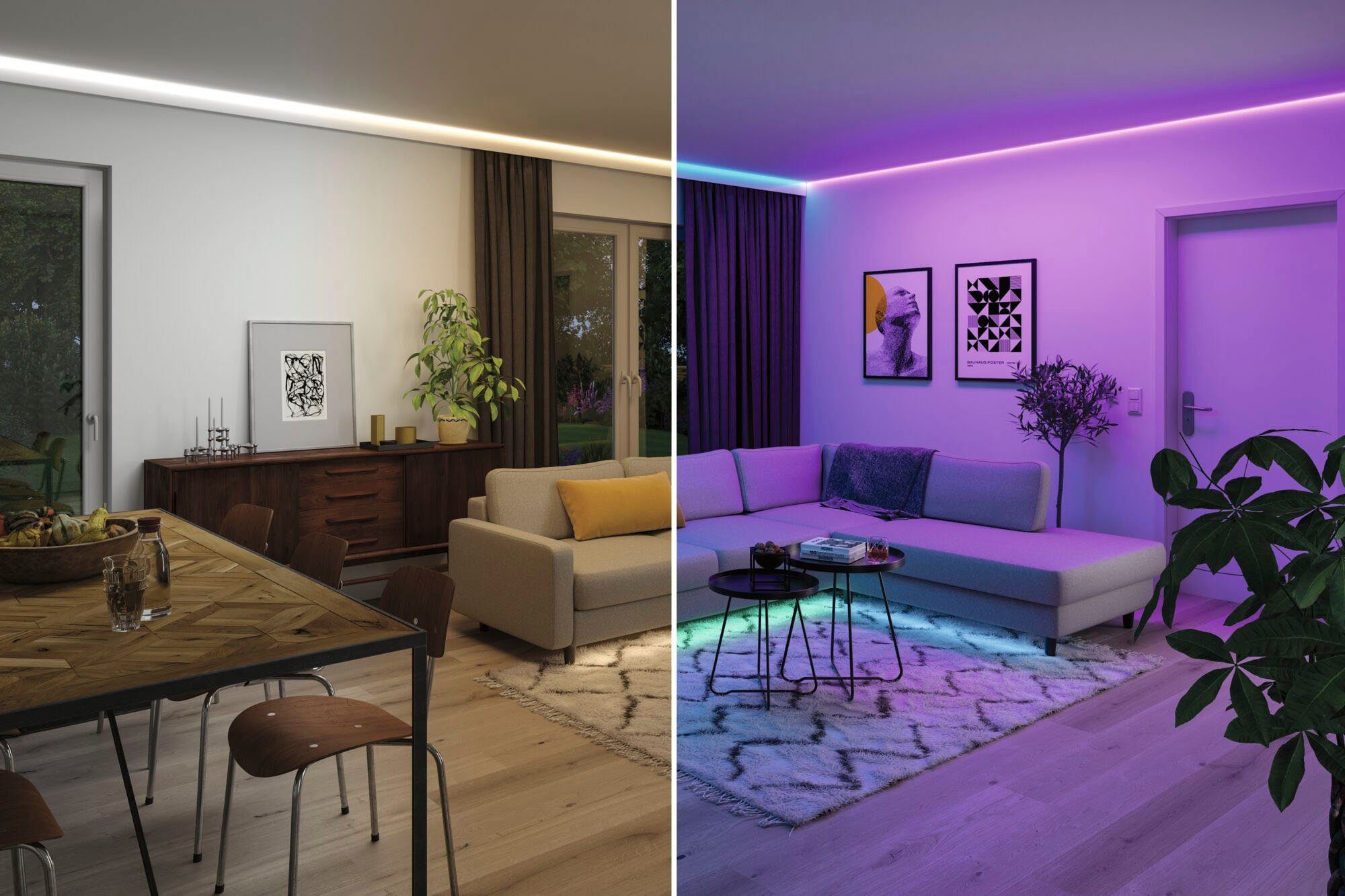 Paulmann Led-strepen MaxLED 1000 Stripe 2,5m RGBW IP44 Deksel 3000K 28W 230/24V zilverkleur