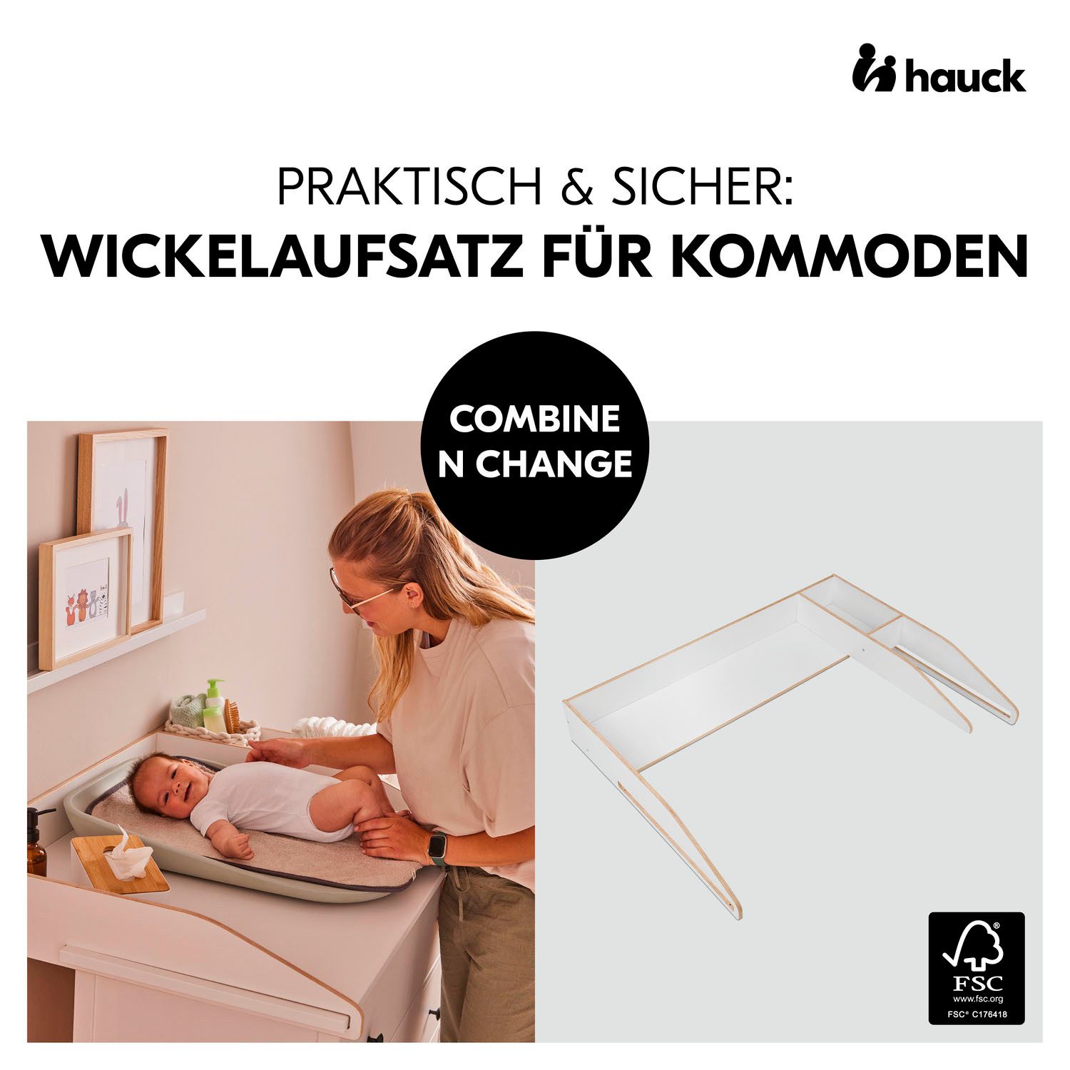 Hauck Aankleedkussen Combine N Change FSC®- beschermt bos - wereldwijd
