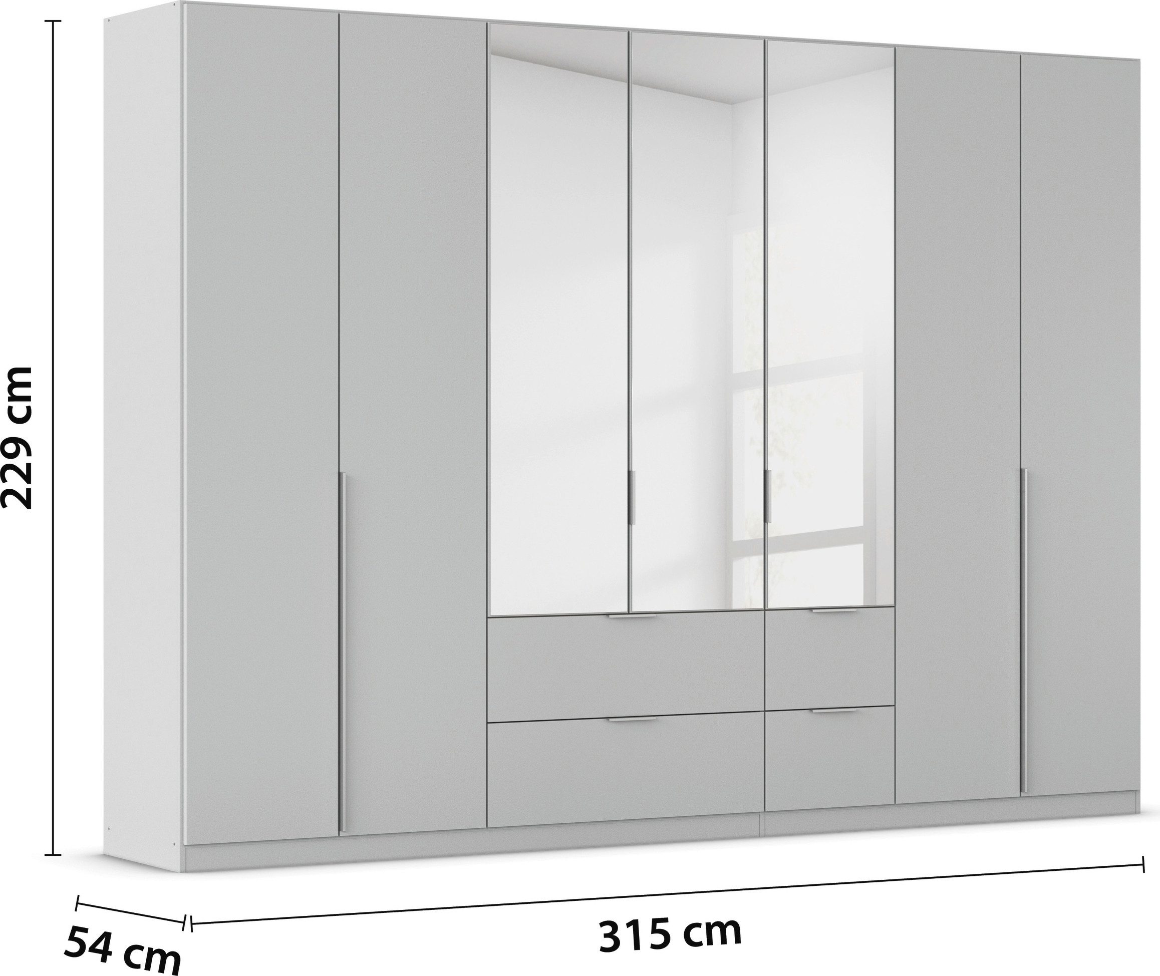 rauch Draaideurkast Kledingkast kast garderobe AGORDO met decor- of hoogglansfront