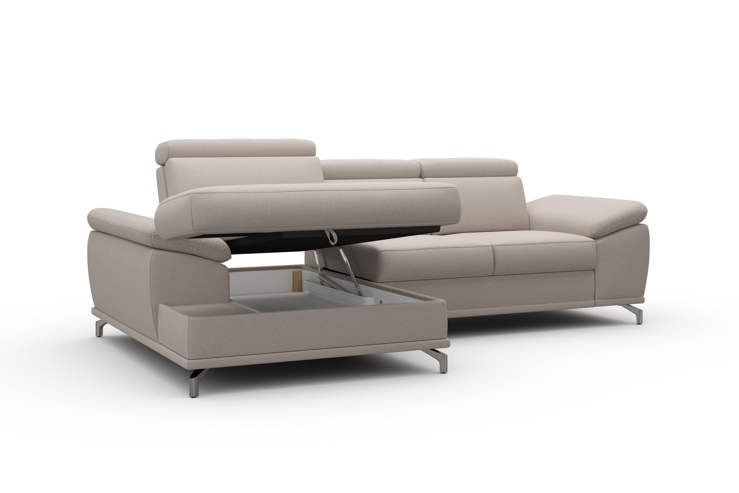 sit&more Hoekbank Cabrio L-vorm, met zitdiepteverstelling, arm- en hoofdsteunverstelling