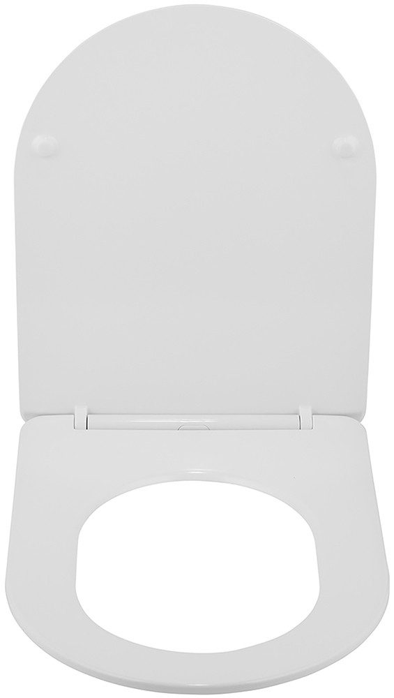 WENKO Toiletzitting Model Galati van duroplast, ultraflauw, d-vorm, met afdaalautomatiek wc-brillen wit