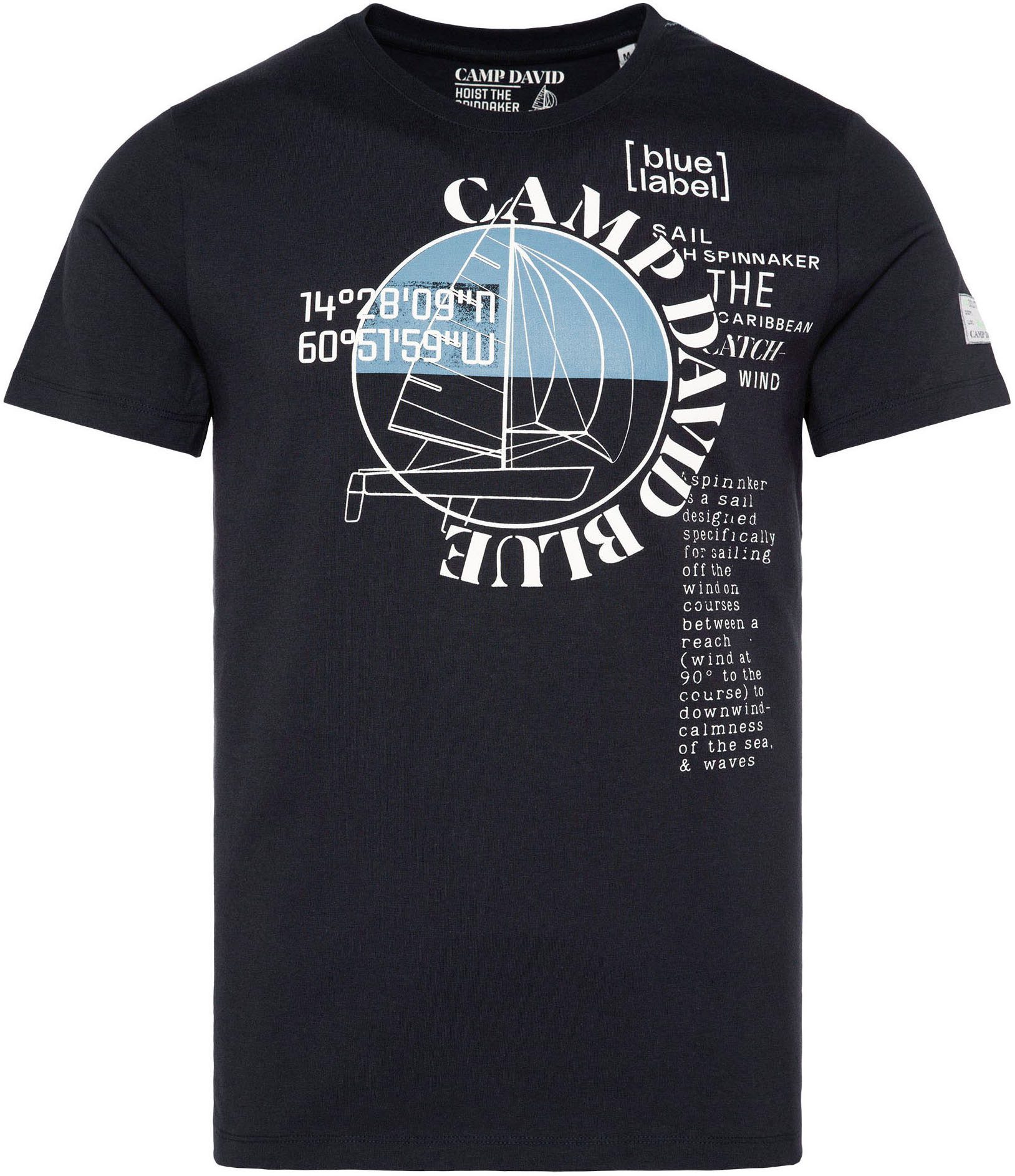 CAMP DAVID T-shirt met tekstprints