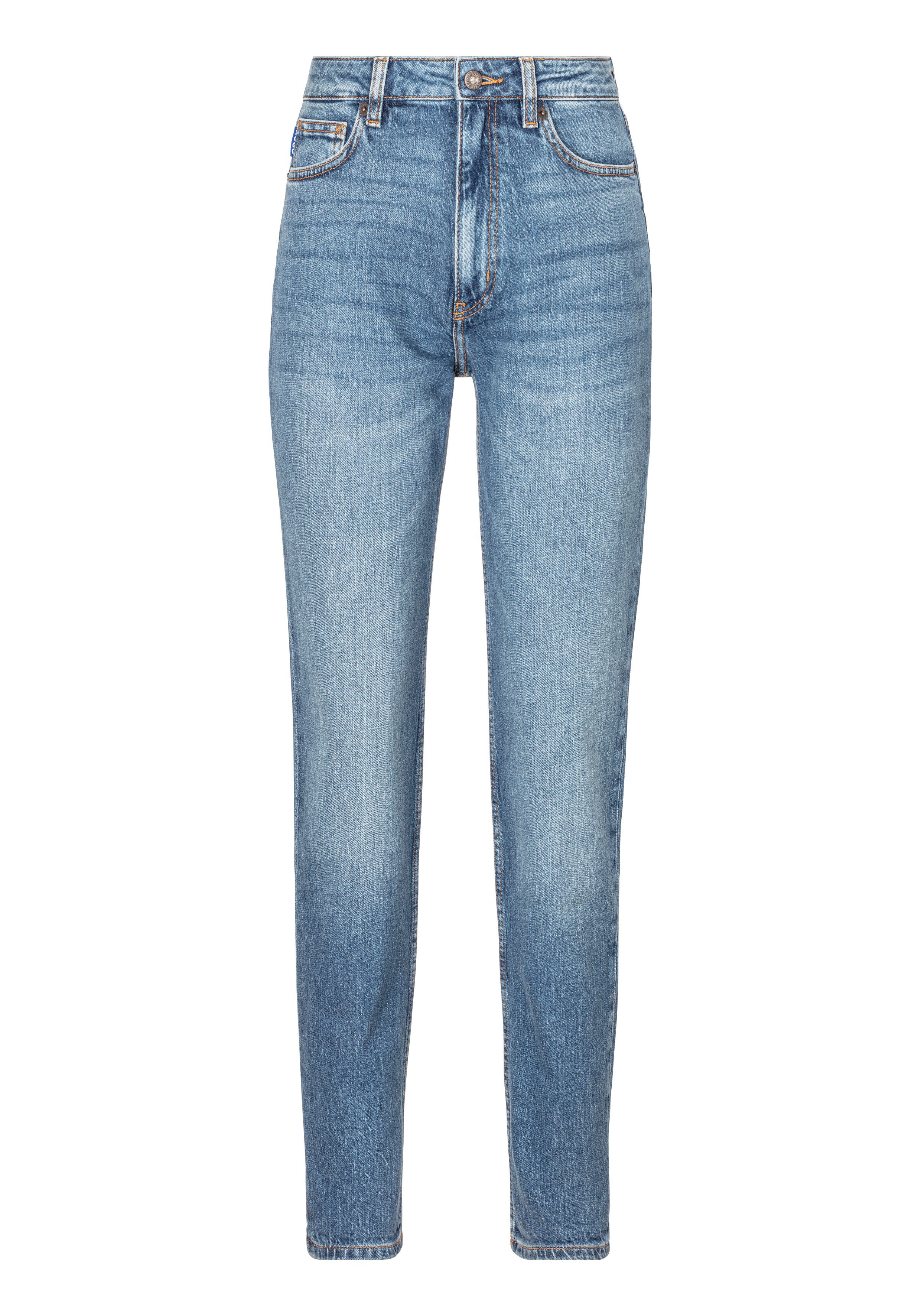 HUGO Blue Mom jeans Noe Straight fit jeans met hoge taille
