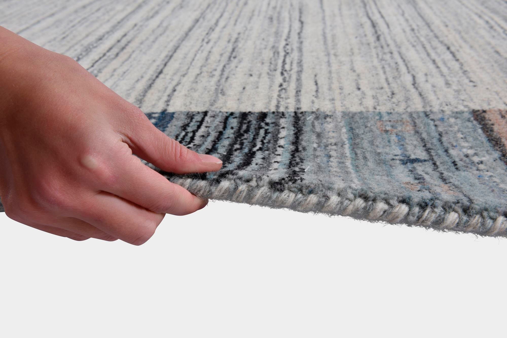 THEKO Wollen kleed Nebraska 2828 Handgeweven kleed, zuivere wol, met de hand geweven, Gabbeh-design, met randdessin