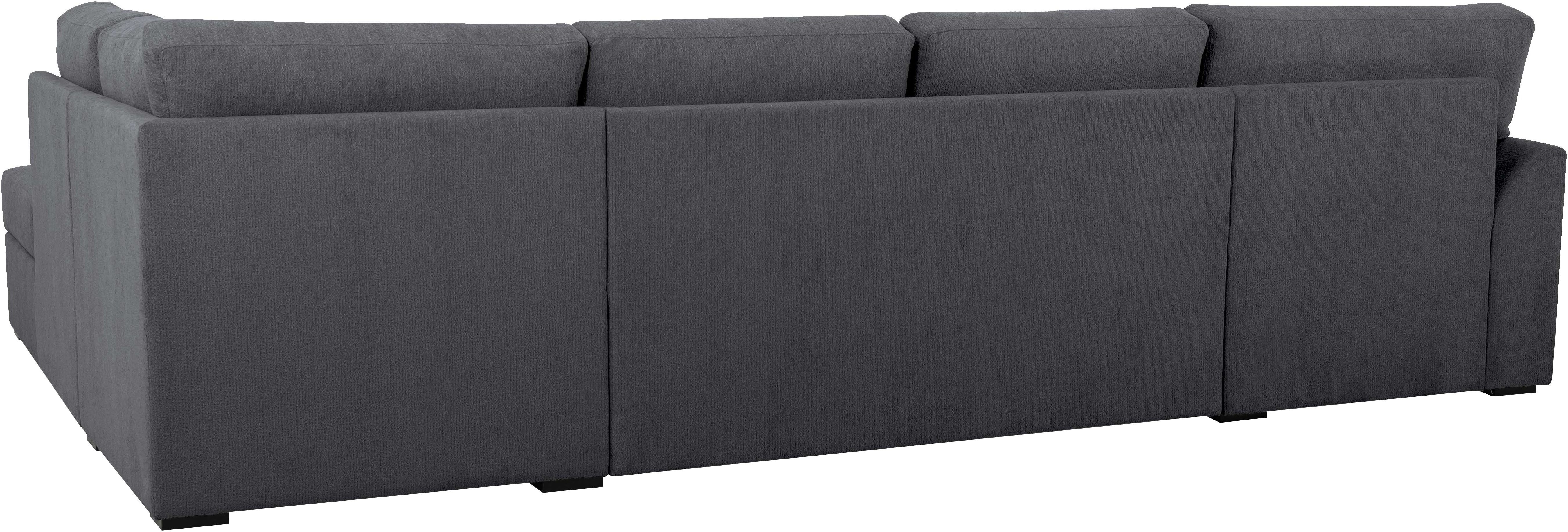 Home affaire Zithoek Citry Breedte 309 cm, chenille, bedfunctie, bedlade, U-vorm