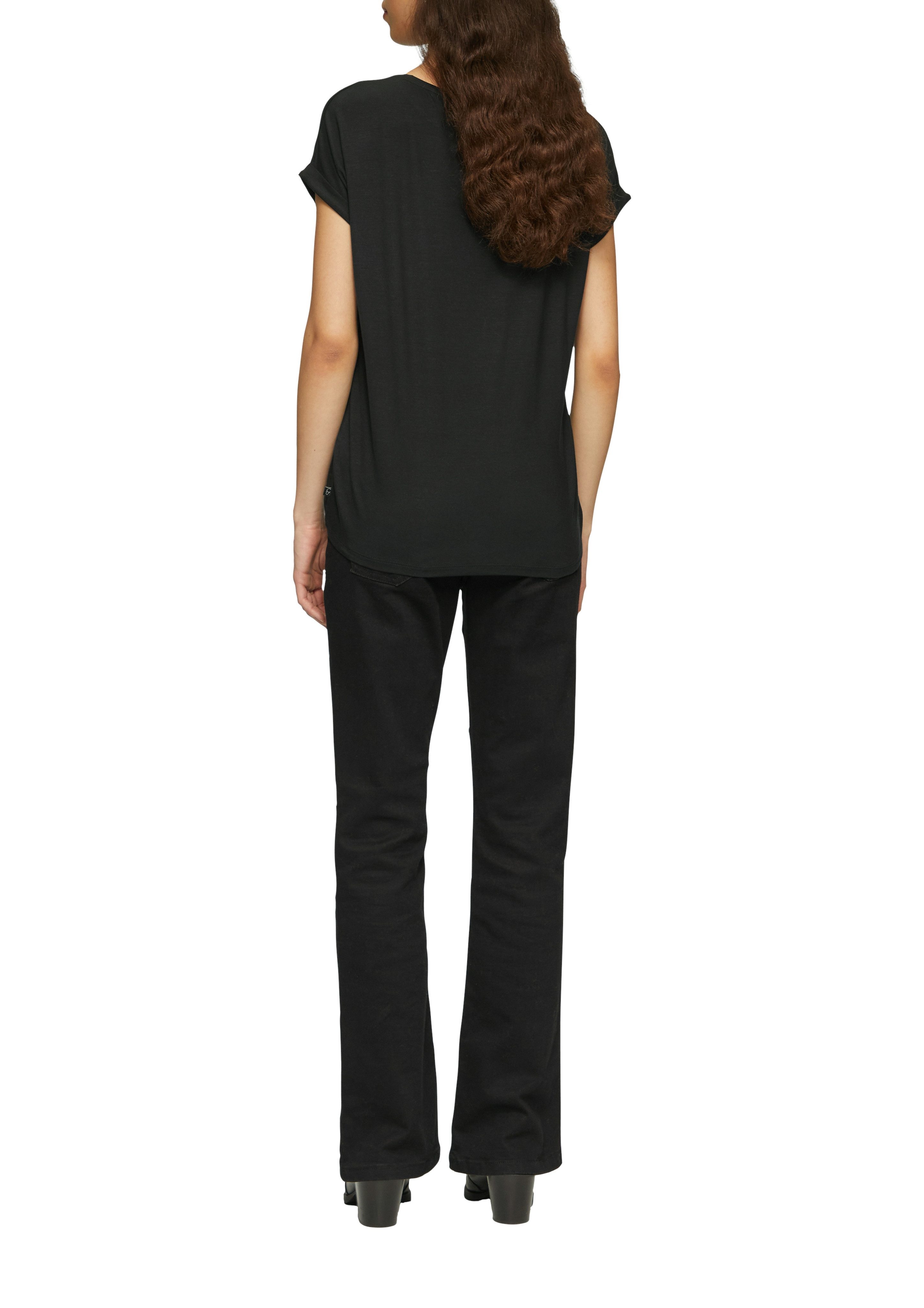 Q/S designed by Shirt met korte mouwen met mouwomslagen