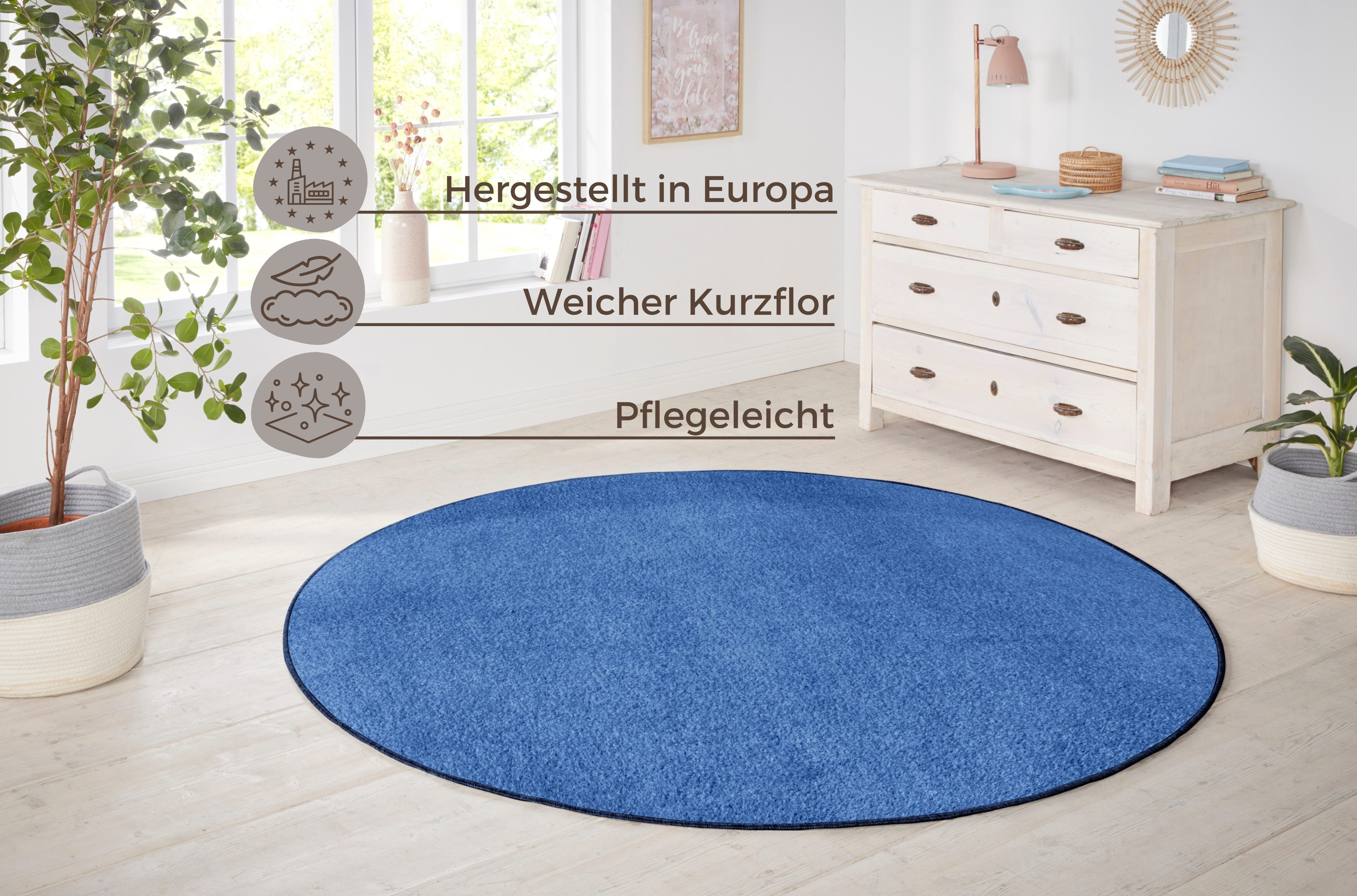 HANSE Home Vloerkleed Shashi Korte pool, unikleur, vloerkleed, zacht, eetkamer, kinderkamer, hal