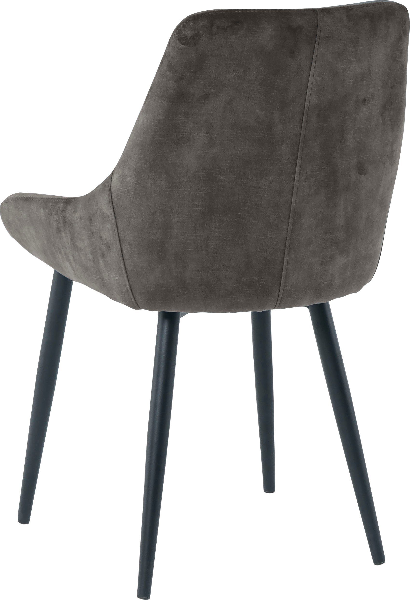SIT Stoel glamoureuze bekleding in fluwelige look (set, 2 stuks)