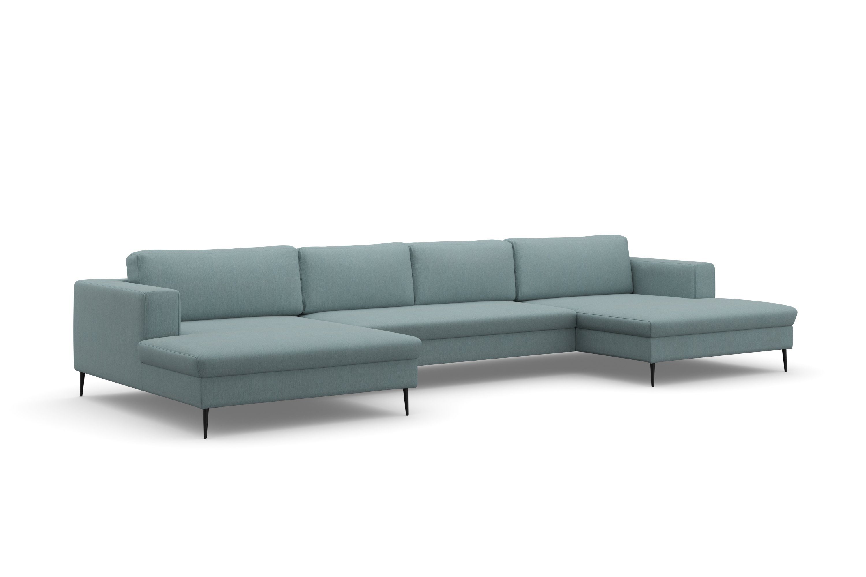 DOMO collection Zithoek Modica U-vorm XXL, in een moderne look met 2 royale récamiers, ook in cord