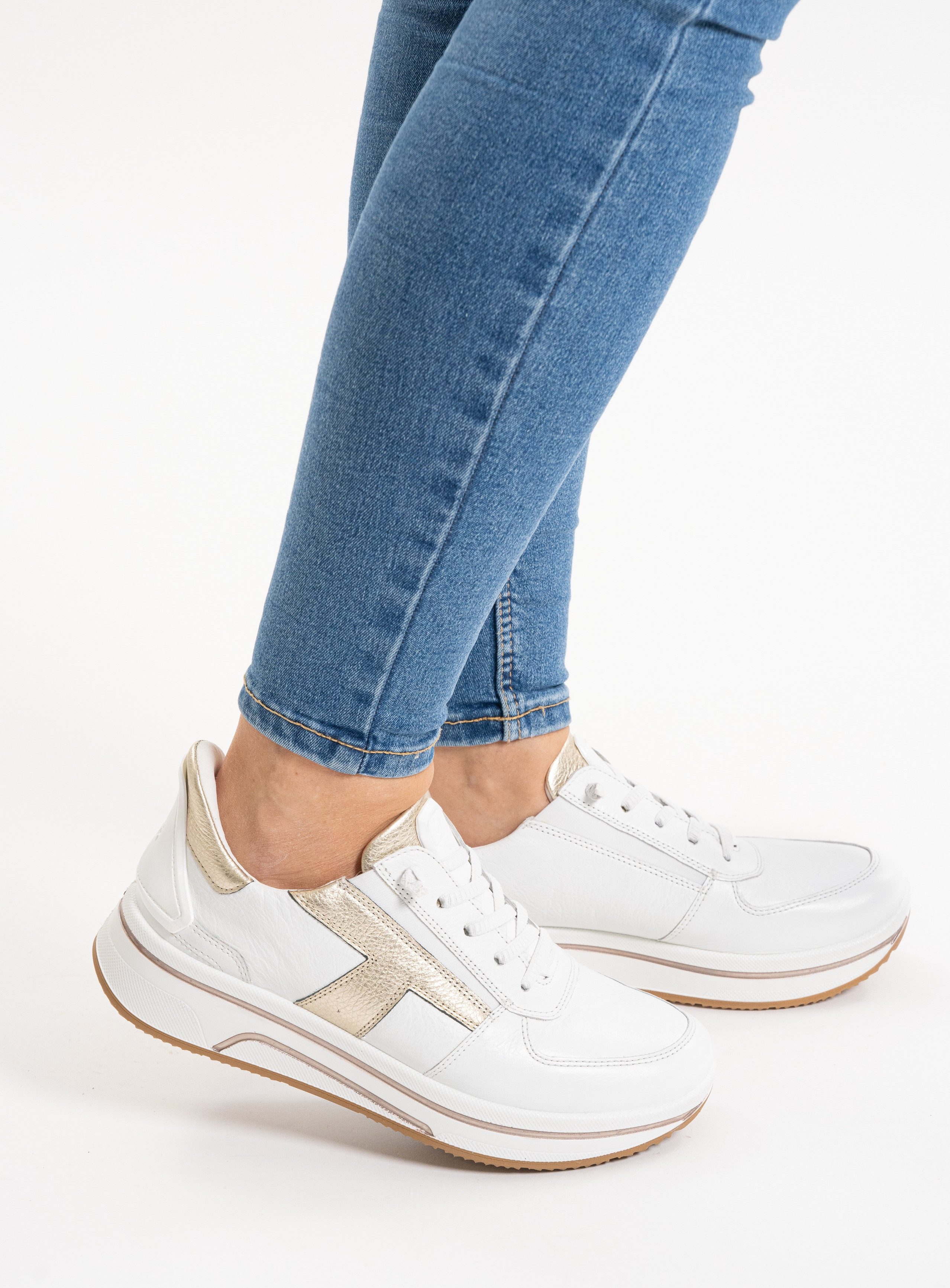Ara Slip-on sneakers Sapporo , vrijetijdsschoen, veterschoen met frotté voering, h-breedte