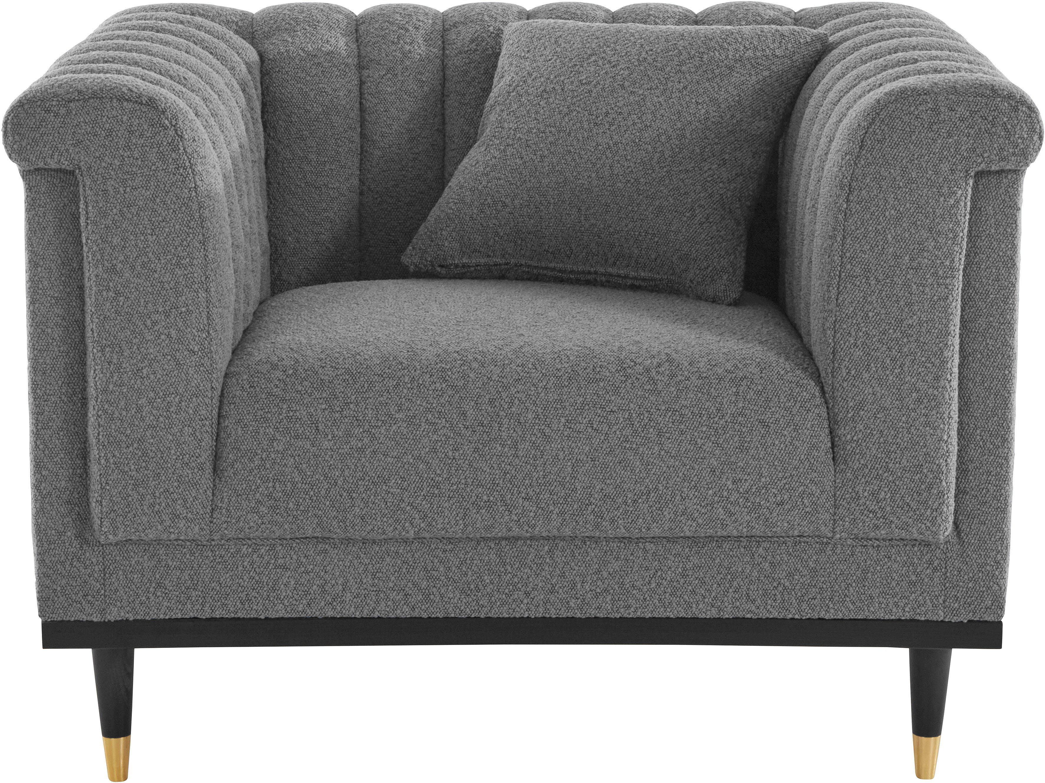 Guido Maria Kretschmer Home&Living Cocktailfauteuil Chamby New stoel bouclé-structuurbekleding met stiksels bij de leuning